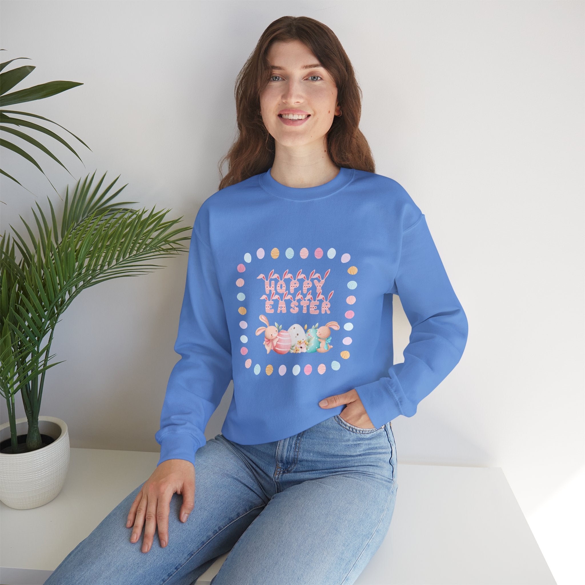 Hoppy Easter Crewneck Sweatshirt  Unisex Heavy Blend
