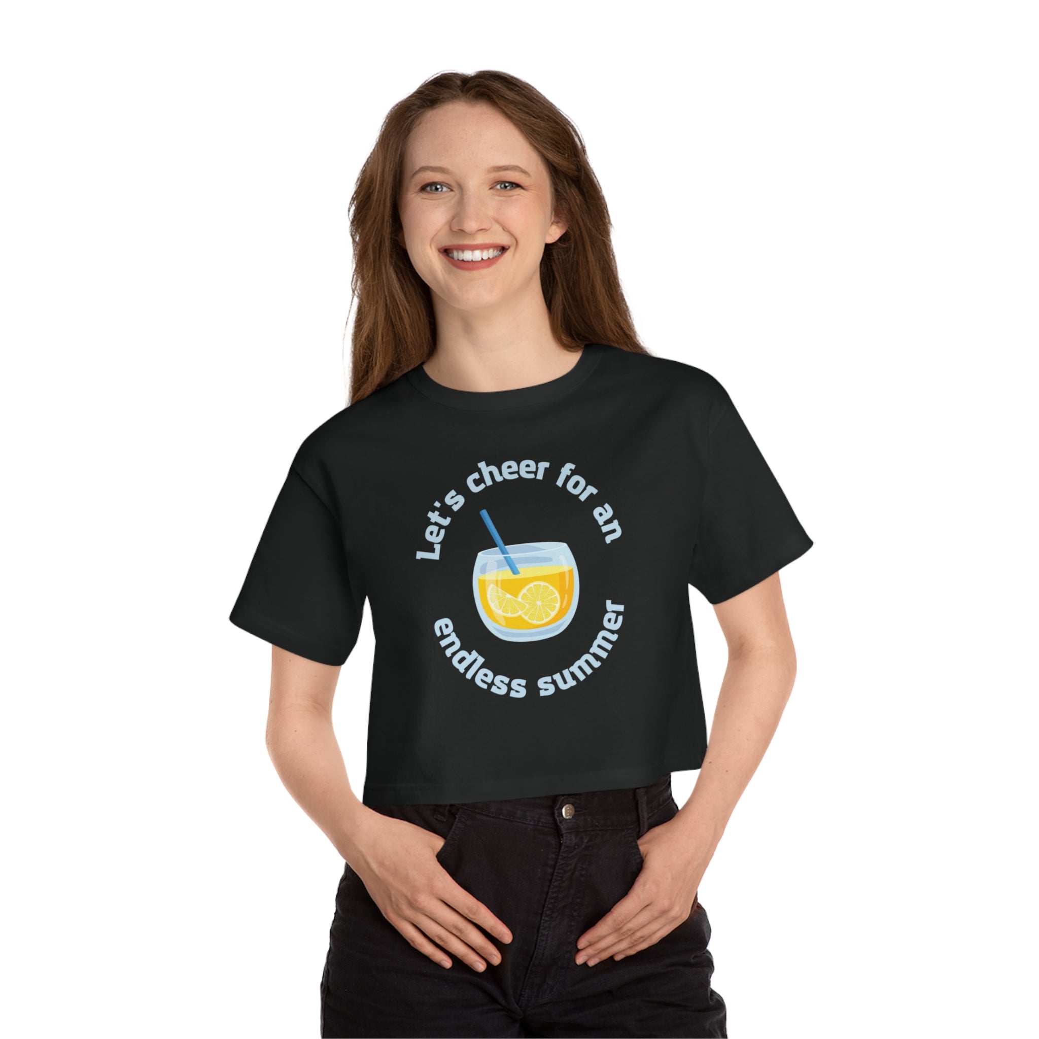 Let's Cheer For An Endless Summer Champion Women's Heritage Cropped T-Shirt