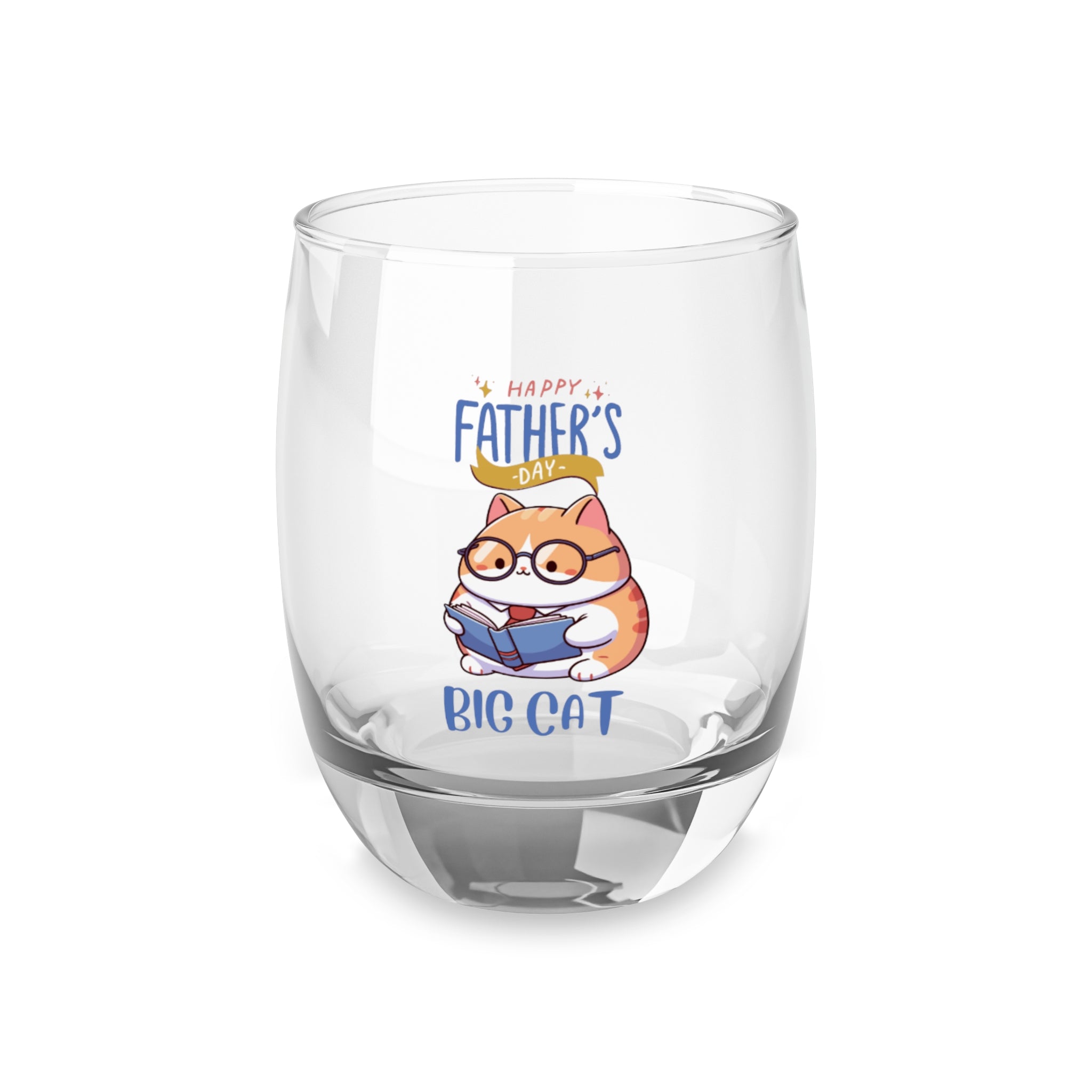 Happy Father's Day Big Cat Whiskey Glass