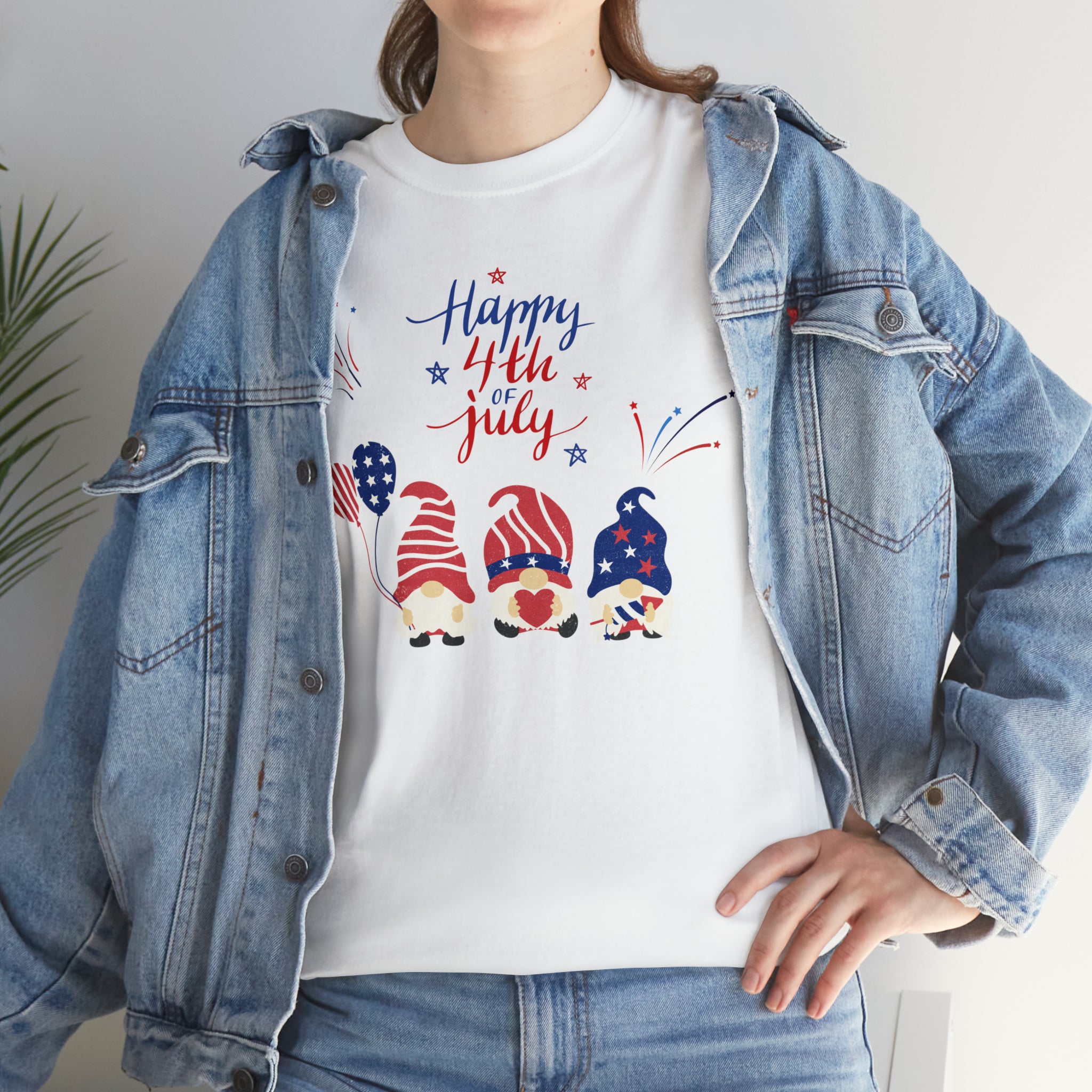 Happy 4th Of July Gnome Unisex Heavy Cotton Tee