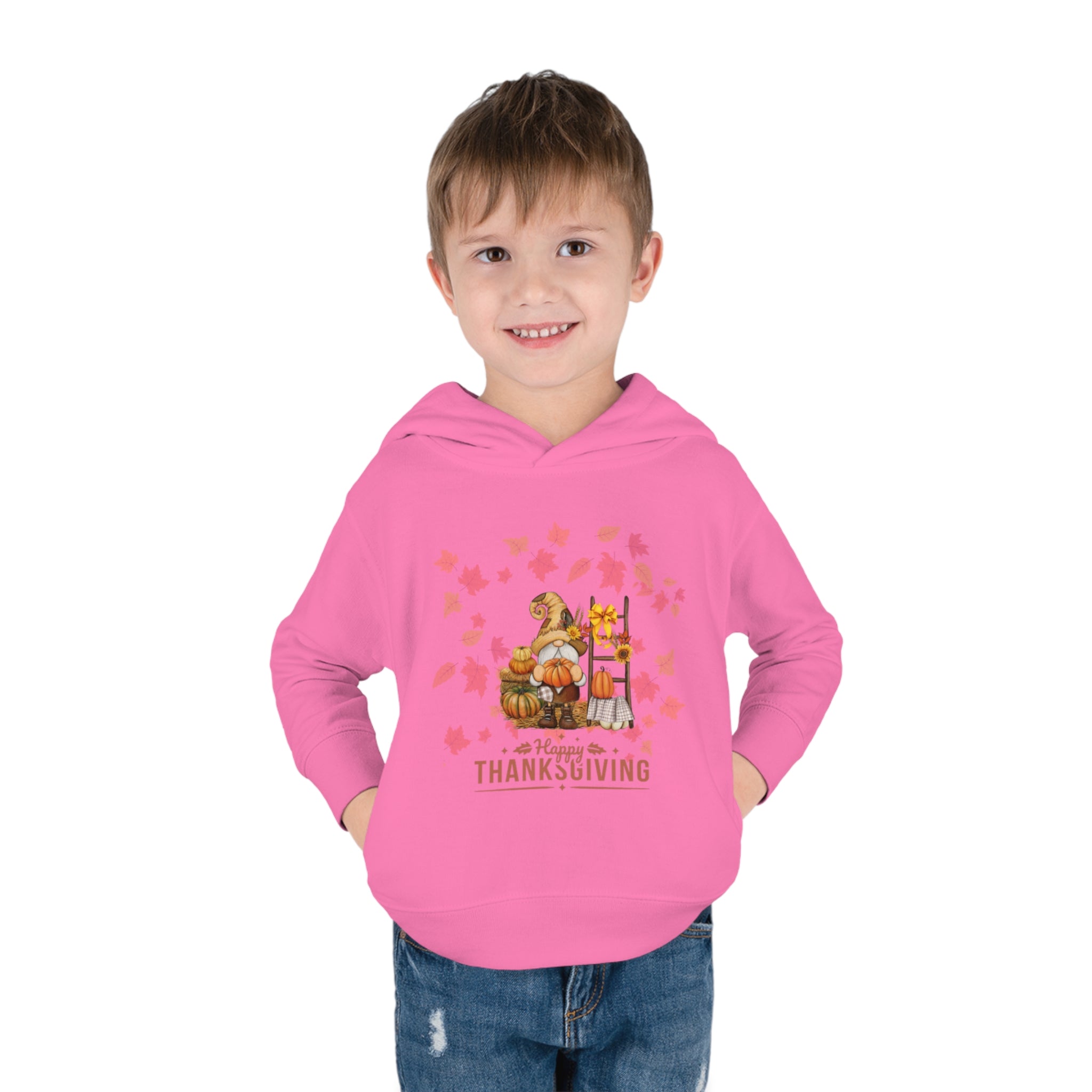 Gnome Happy Thanksgiving Toddler Pullover Fleece Hoodie