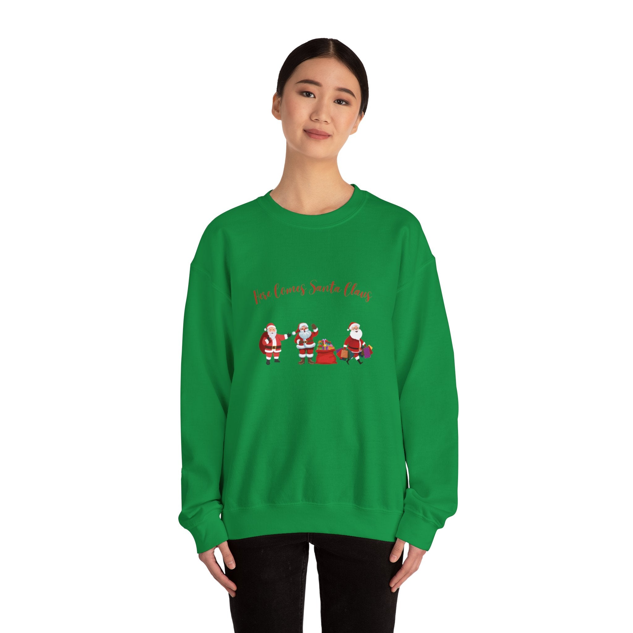 Here Comes Santa Claus Unisex Heavy Blend™ Crewneck Sweatshirt