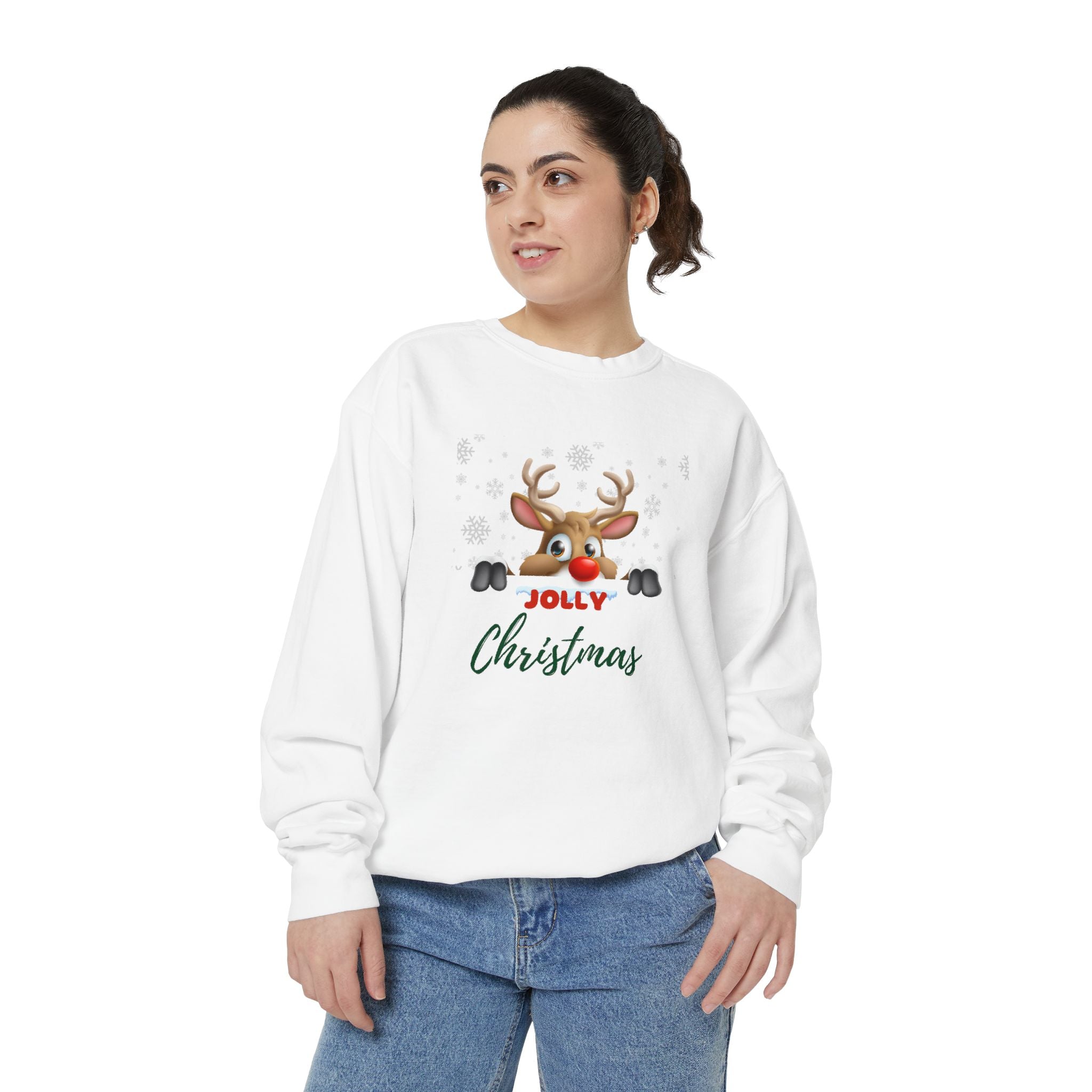 Jolly Christmas Unisex Garment-Dyed Sweatshirt