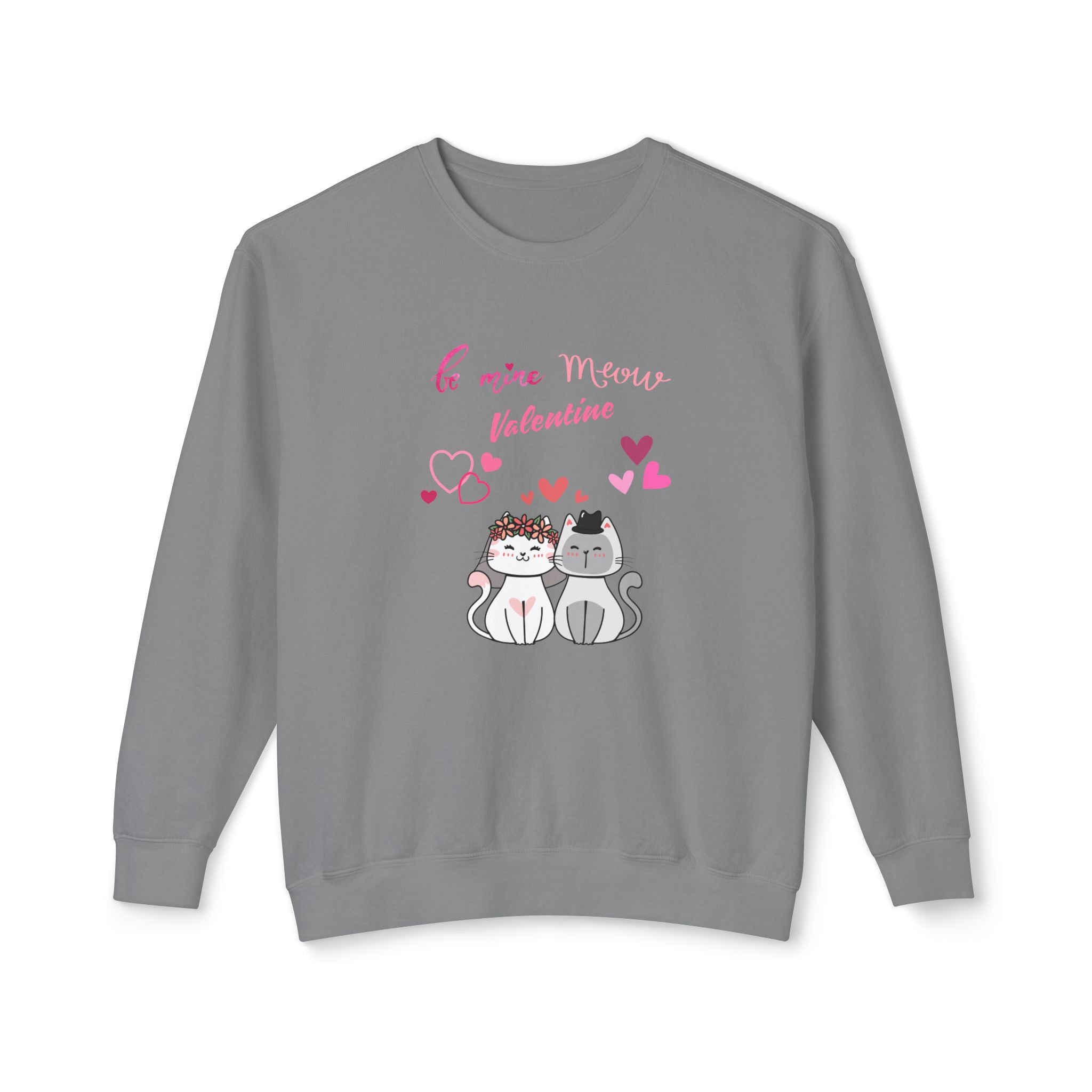 Meow Valentine's Day Unisex Lightweight Crewneck Sweatshirt