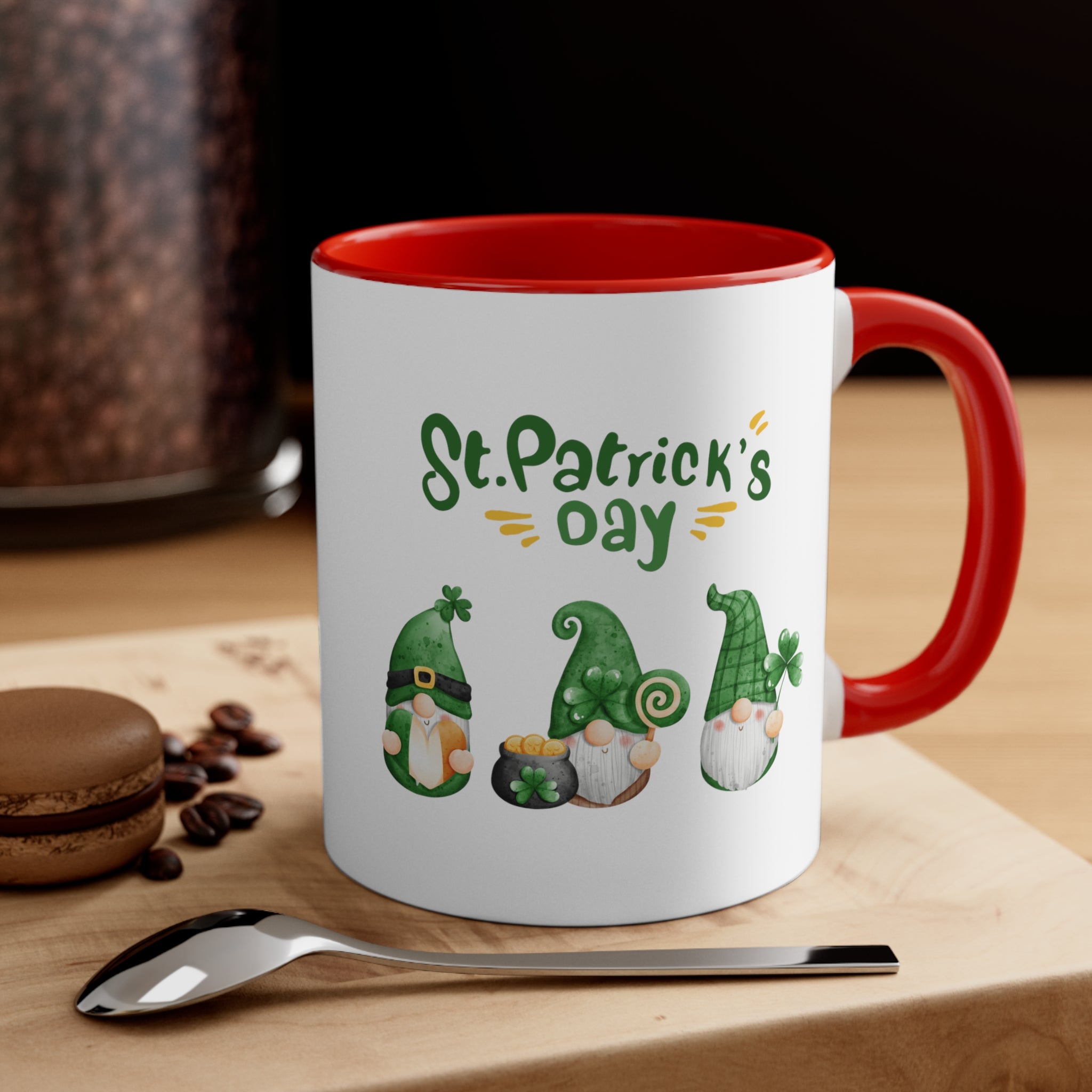 St Patty's Day Gnome Accent Coffee Mug, 11oz