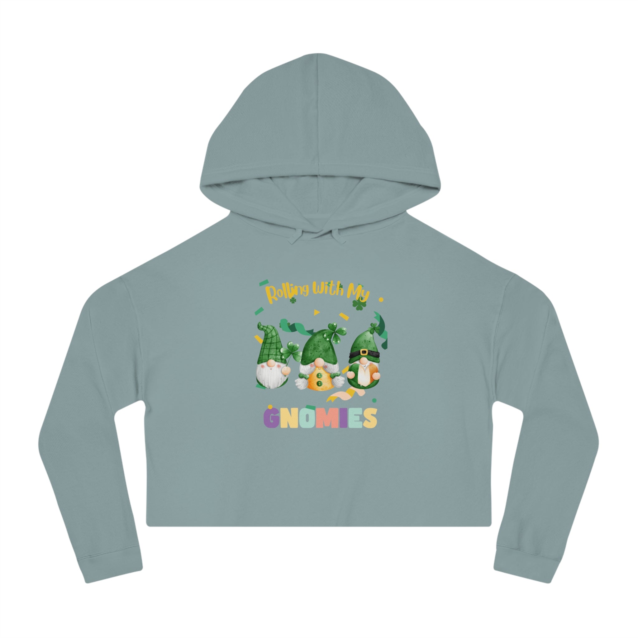 Rolling With My Gnomies Cropped Hooded Sweatshirt for Women | Trendy Spring Fashion