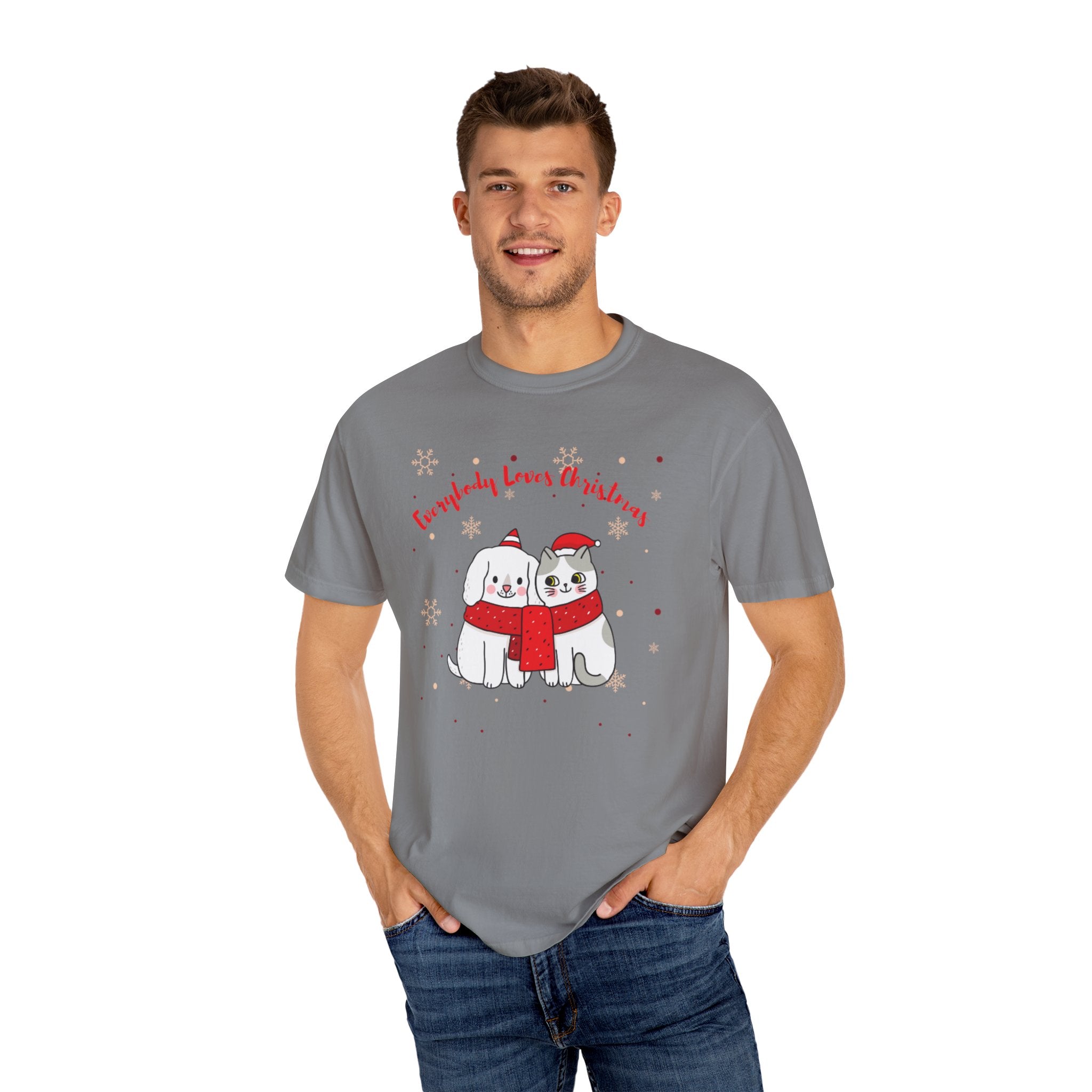 Everybody Loves Christmas Unisex Garment-Dyed T-shirt