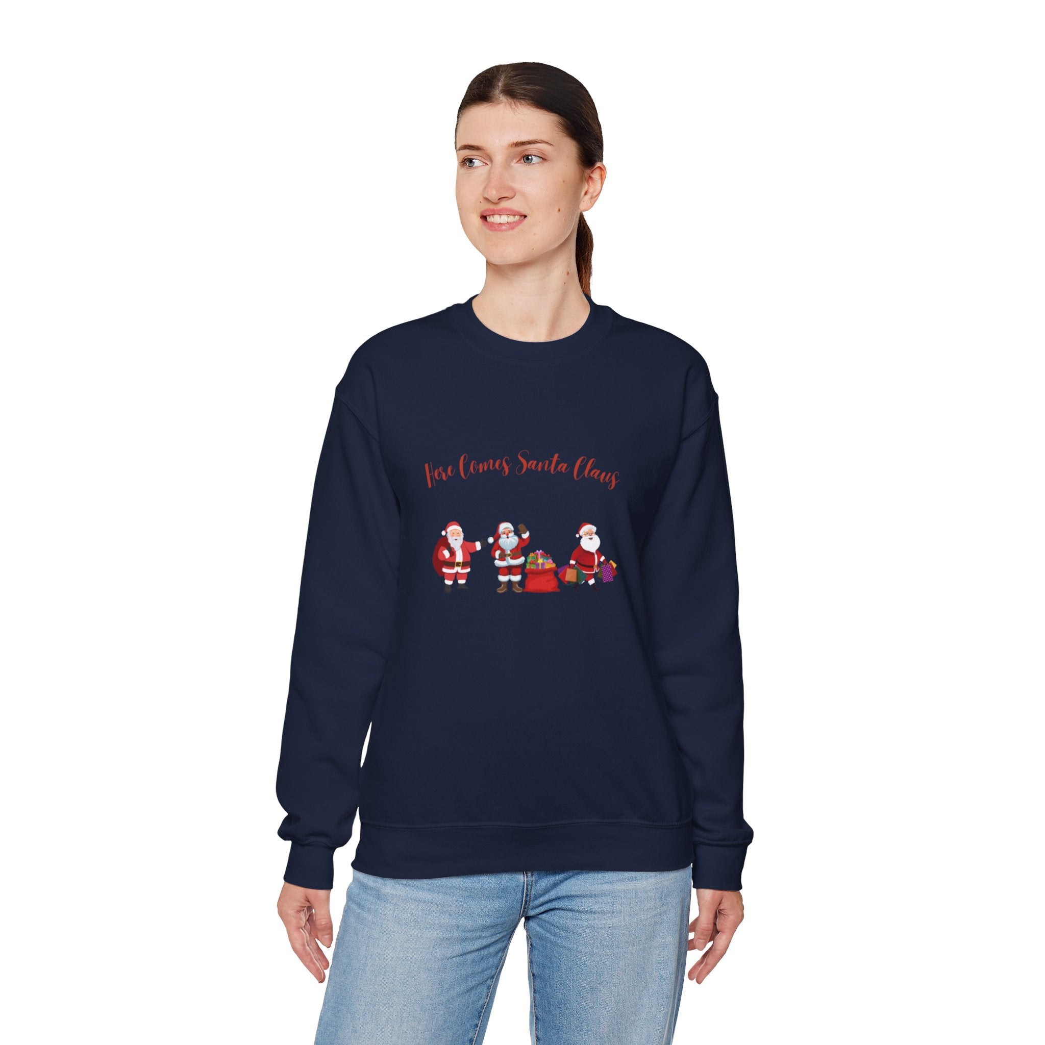 Here Comes Santa Claus Unisex Heavy Blend™ Crewneck Sweatshirt