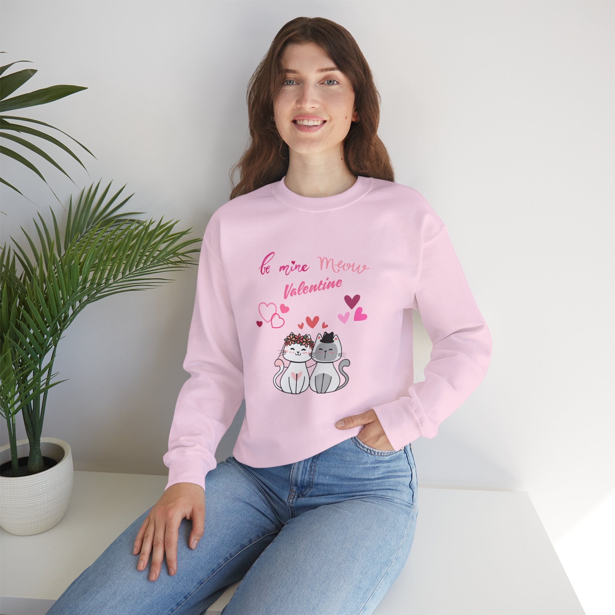 Meow Valentine's Day Unisex Heavy Blend™ Crewneck Sweatshirt