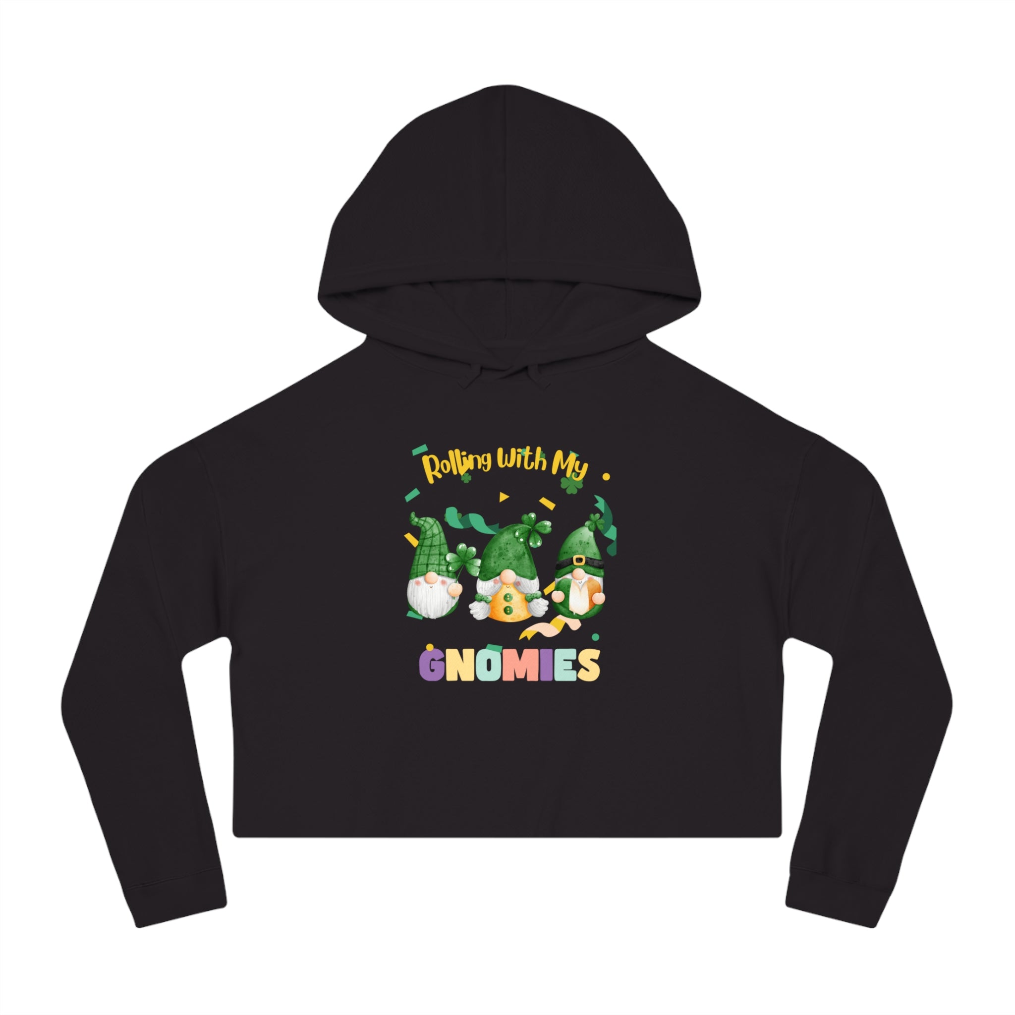Rolling With My Gnomies Cropped Hooded Sweatshirt for Women | Trendy Spring Fashion