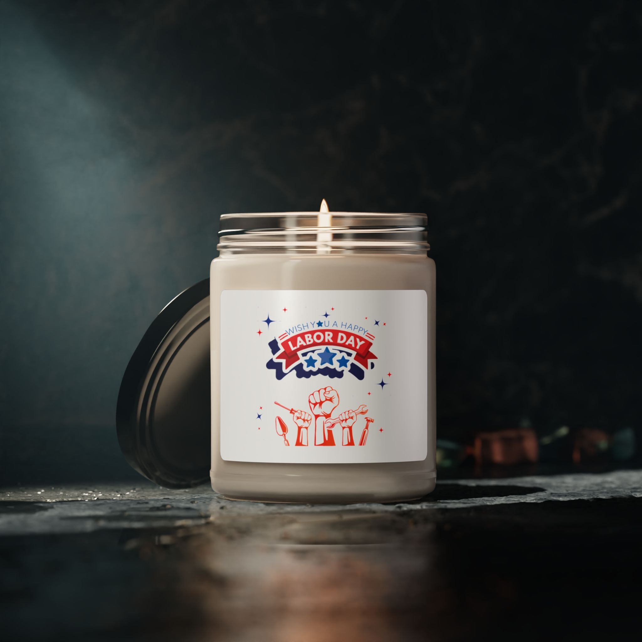 Wish U A Happy Labor Day Scented Soy Candle, 9oz