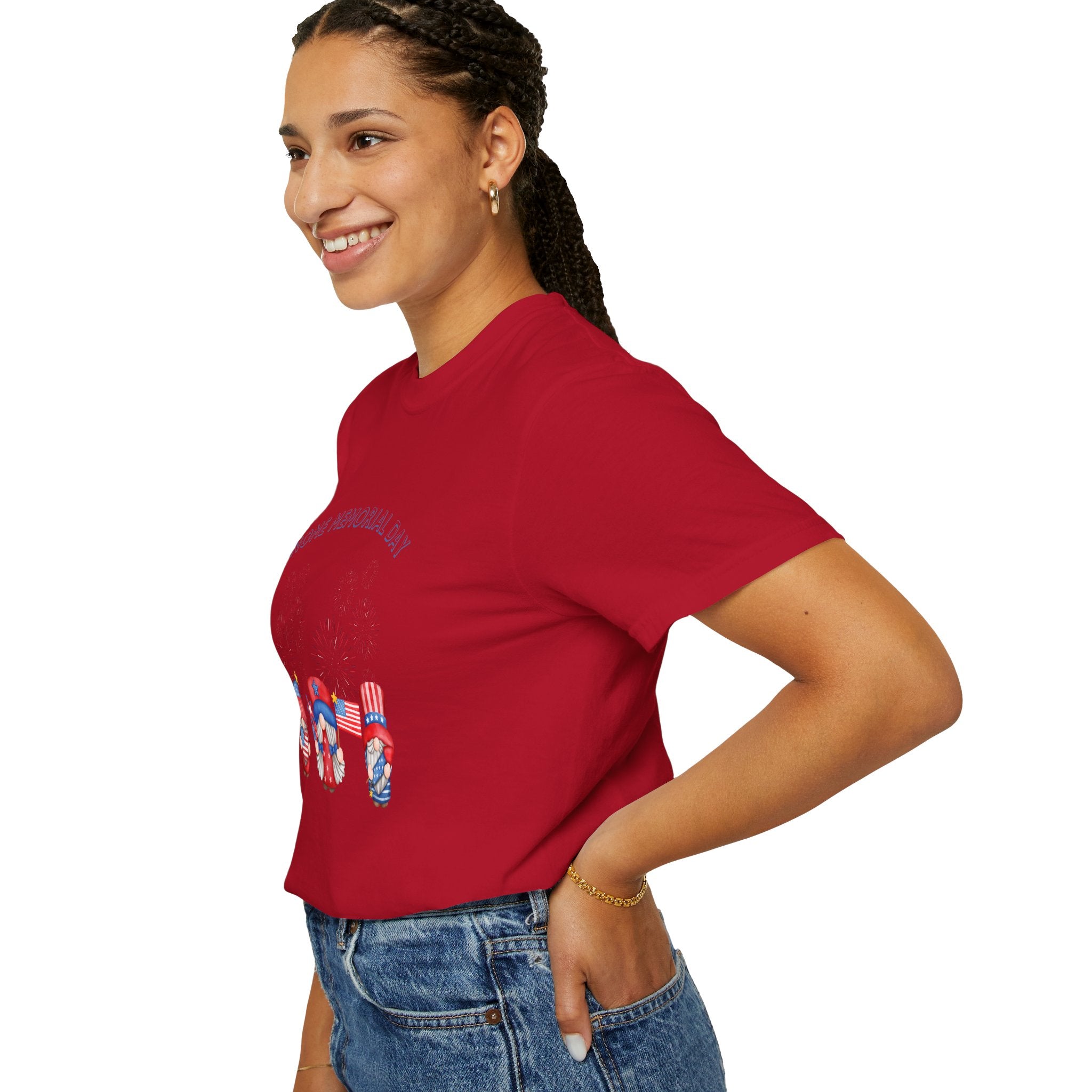 Gnome Memorial Day Unisex Garment-Dyed T-Shirt
