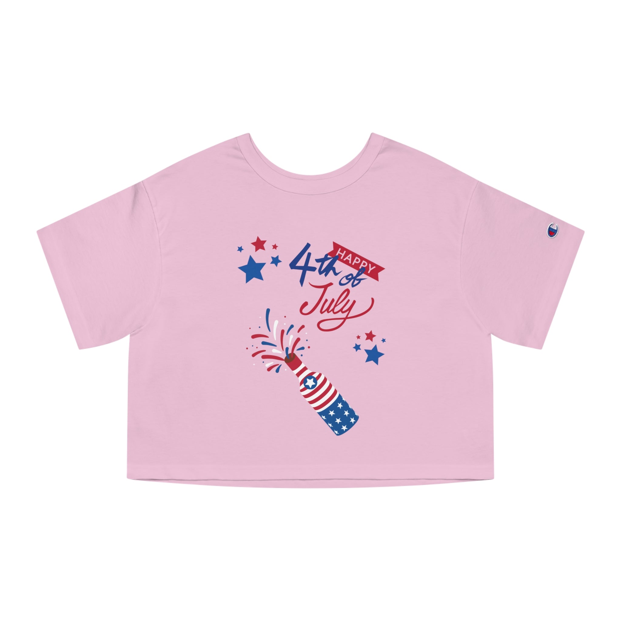 Happy 4th Of July Celebration Champion Women's Heritage Cropped T-Shirt