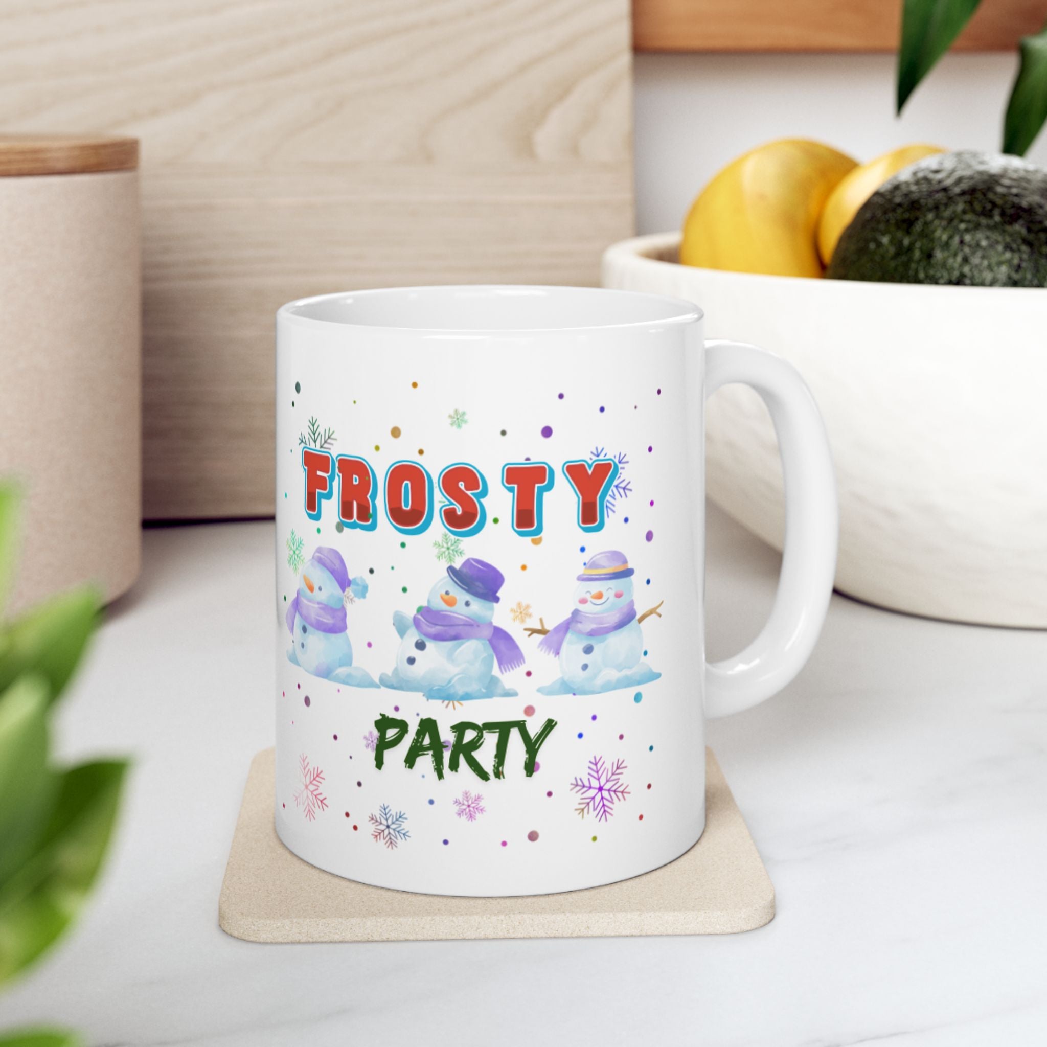 Frosty Party Ceramic Mug, (11oz, 15oz)