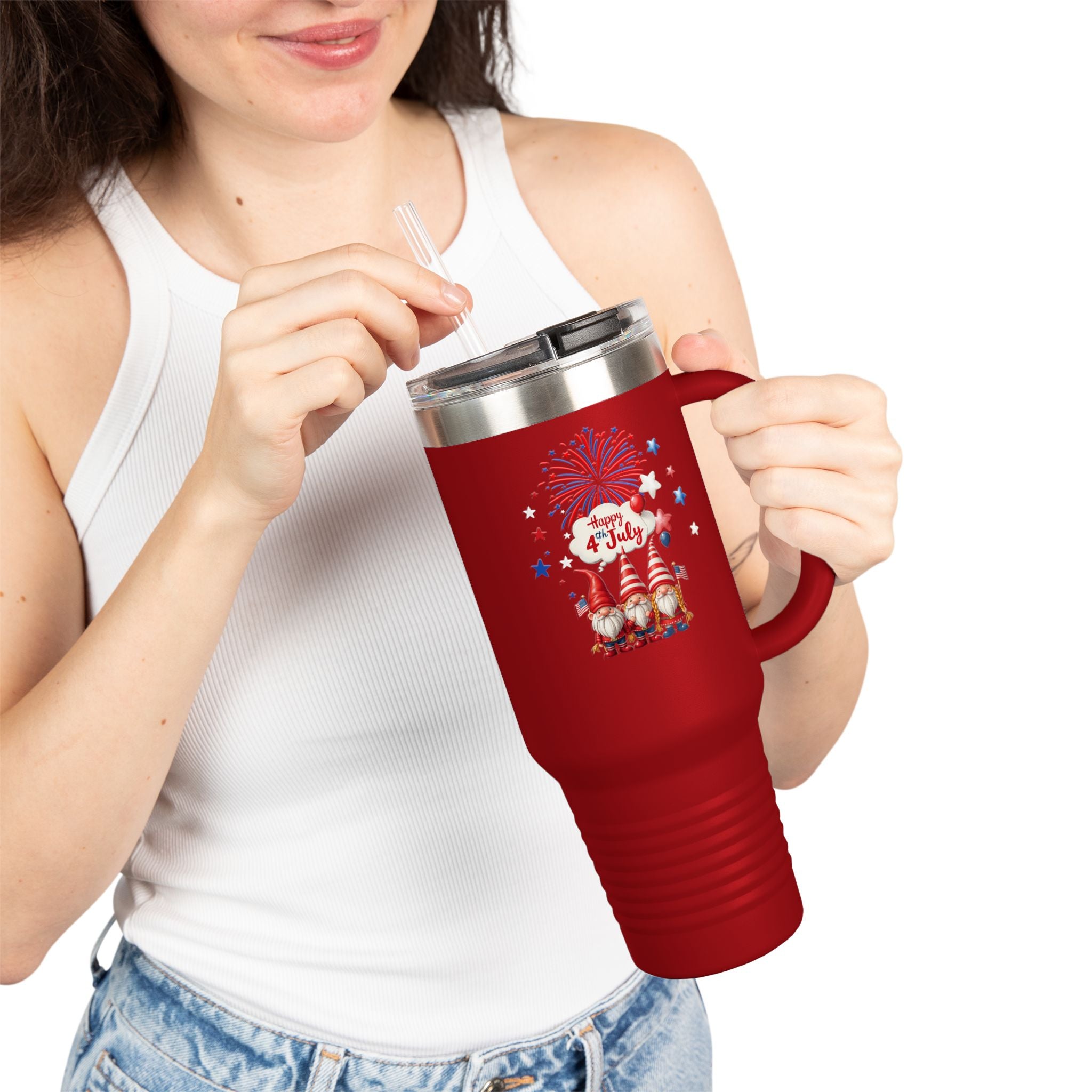 Gnome 4th of July Insulated Travel Mug - 40oz,
