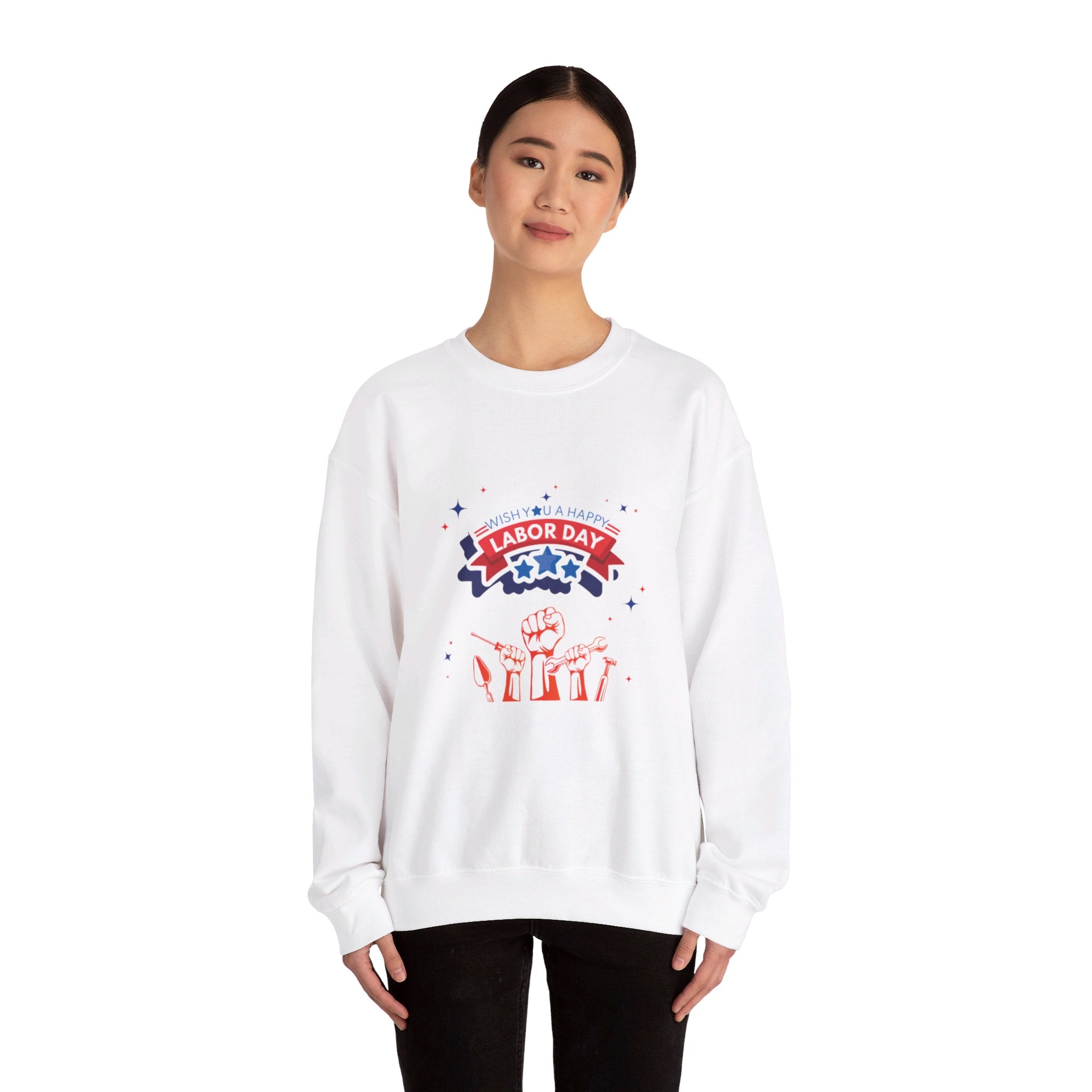 Wish U A Happy Labor Day Unisex Heavy Blend™ Crewneck Sweatshirt