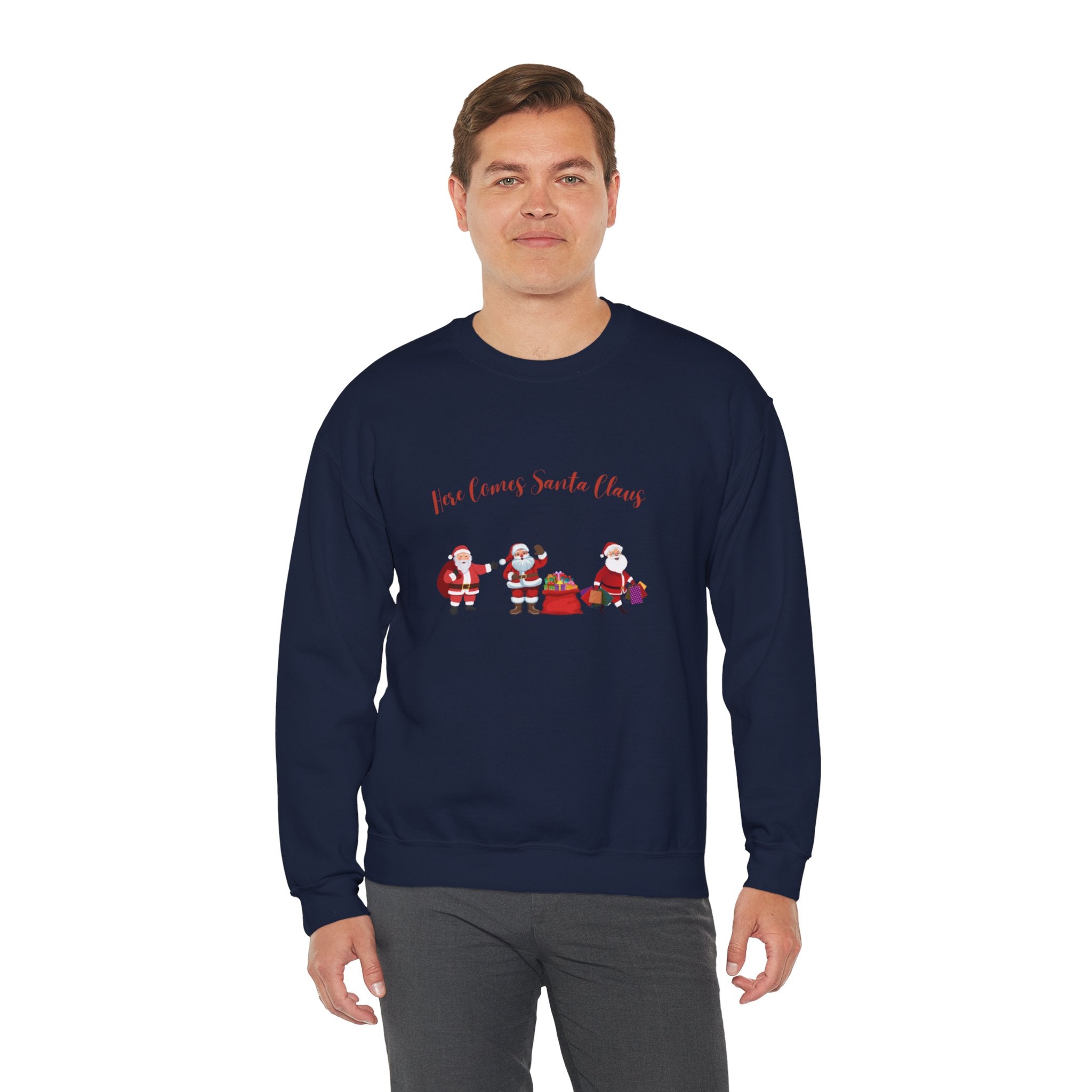 Here Comes Santa Claus Unisex Heavy Blend™ Crewneck Sweatshirt