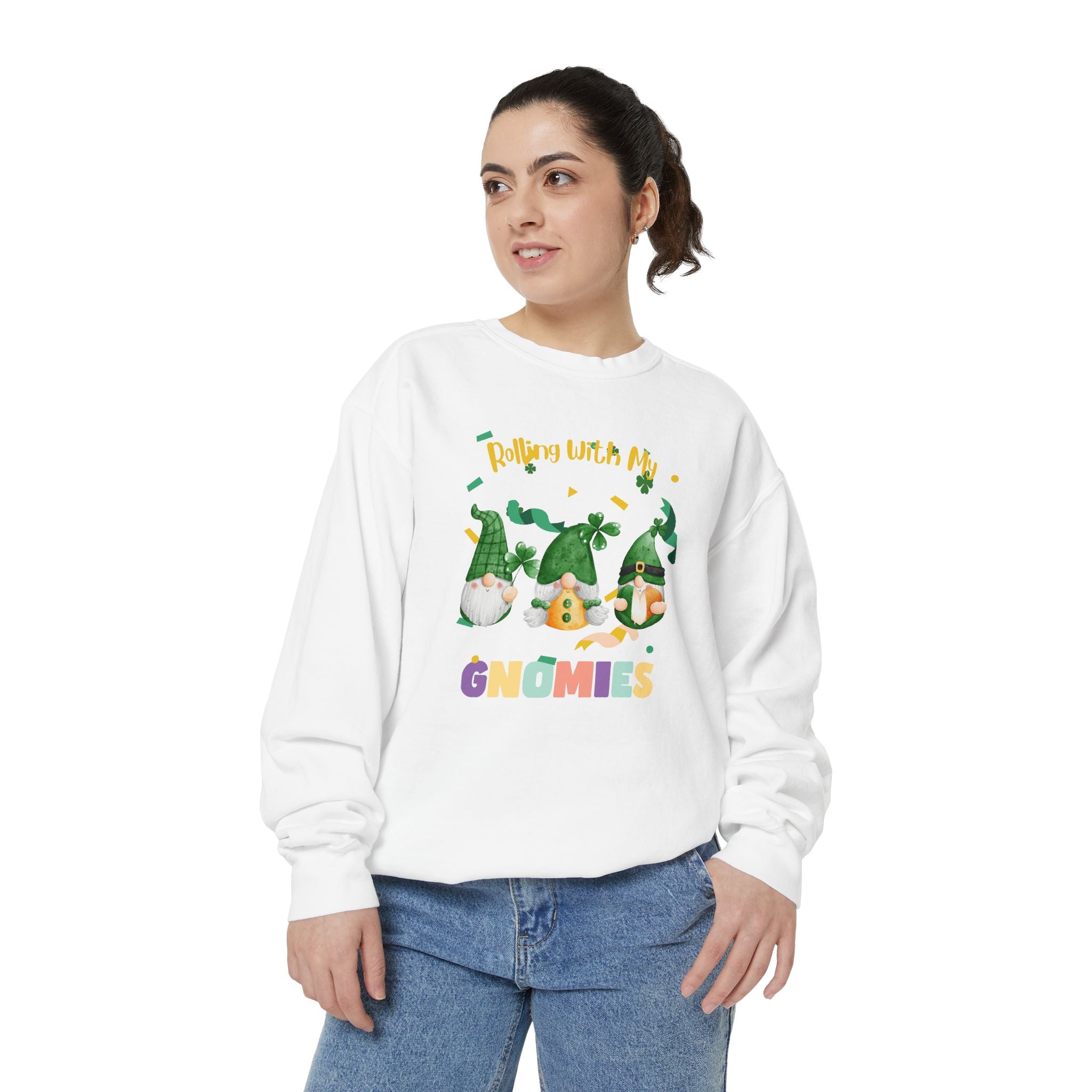Rolling With My Gnomies Sweatshirt - Unisex Garment-Dyed Cozy Apparel