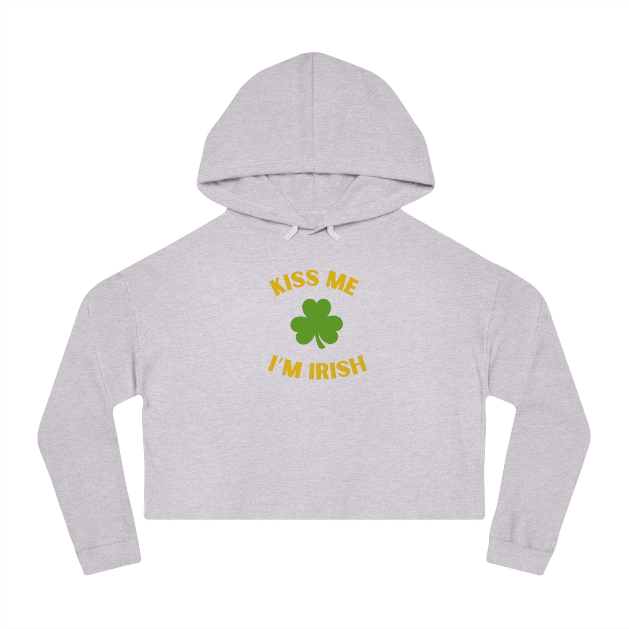 Kiss Me I'm Irish Women’s Cropped Hooded Sweatshirt