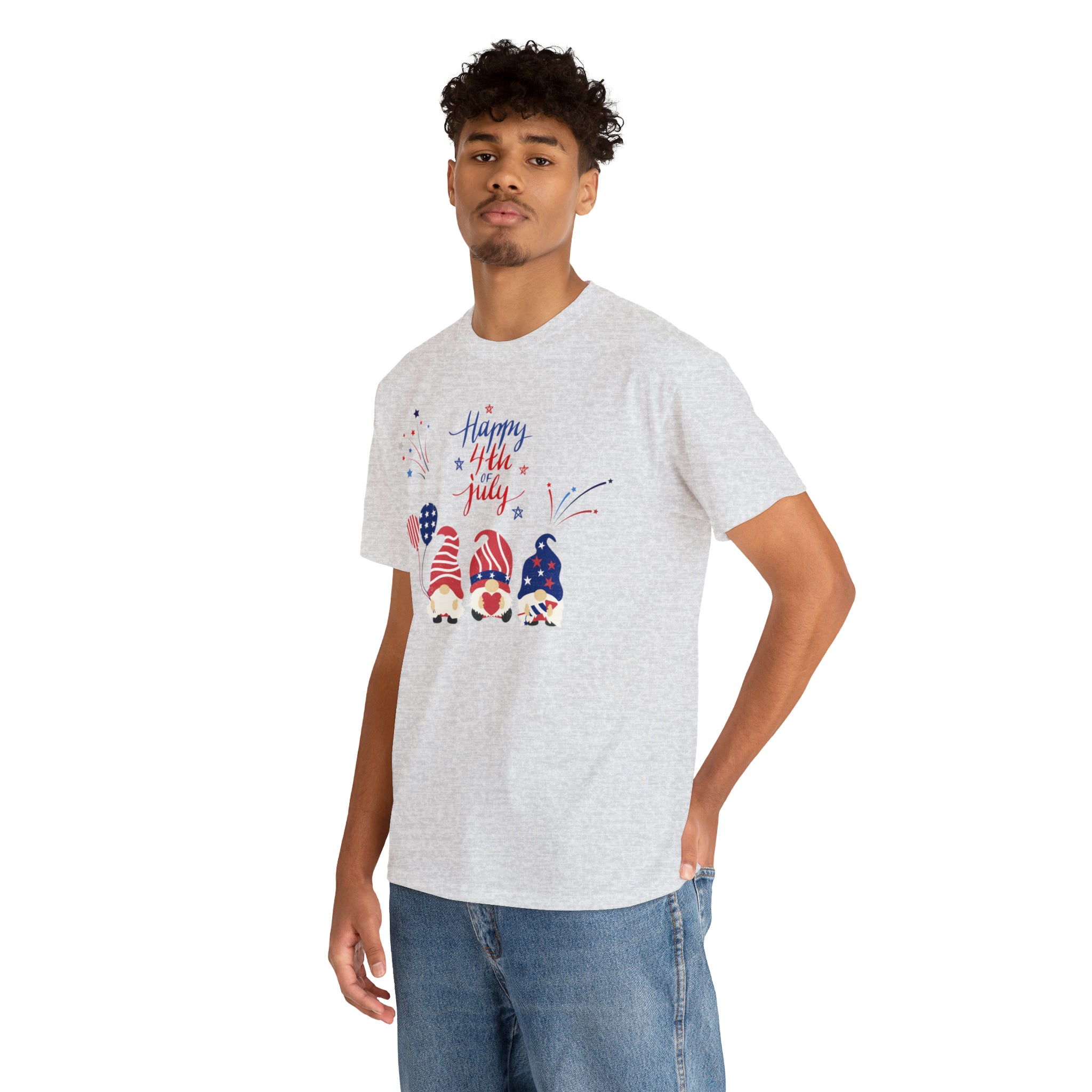 Happy 4th Of July Gnome Unisex Heavy Cotton Tee