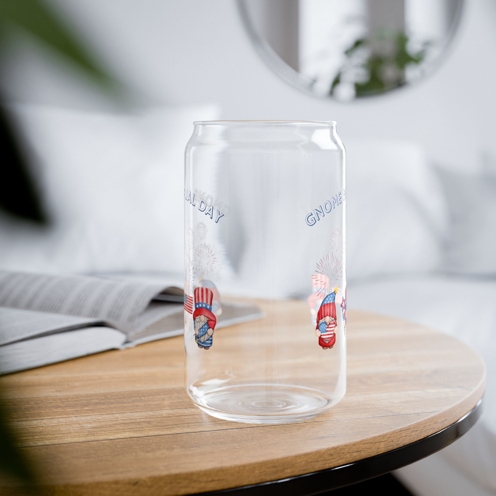 Gnome Memorial Day Sipper Glass, 16oz