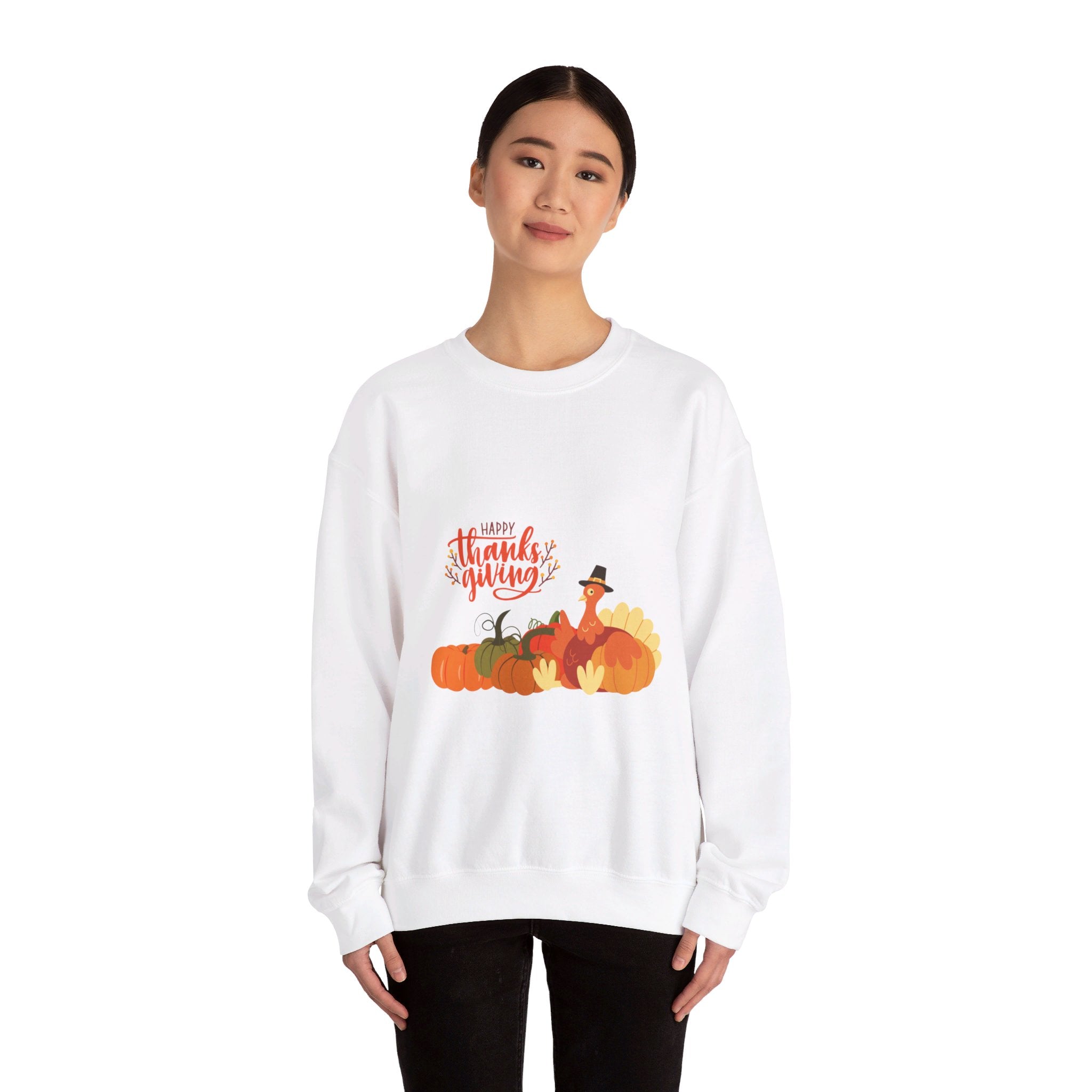 Happy Thanksgiving Turkey Unisex Heavy Blend™ Crewneck Sweatshirt