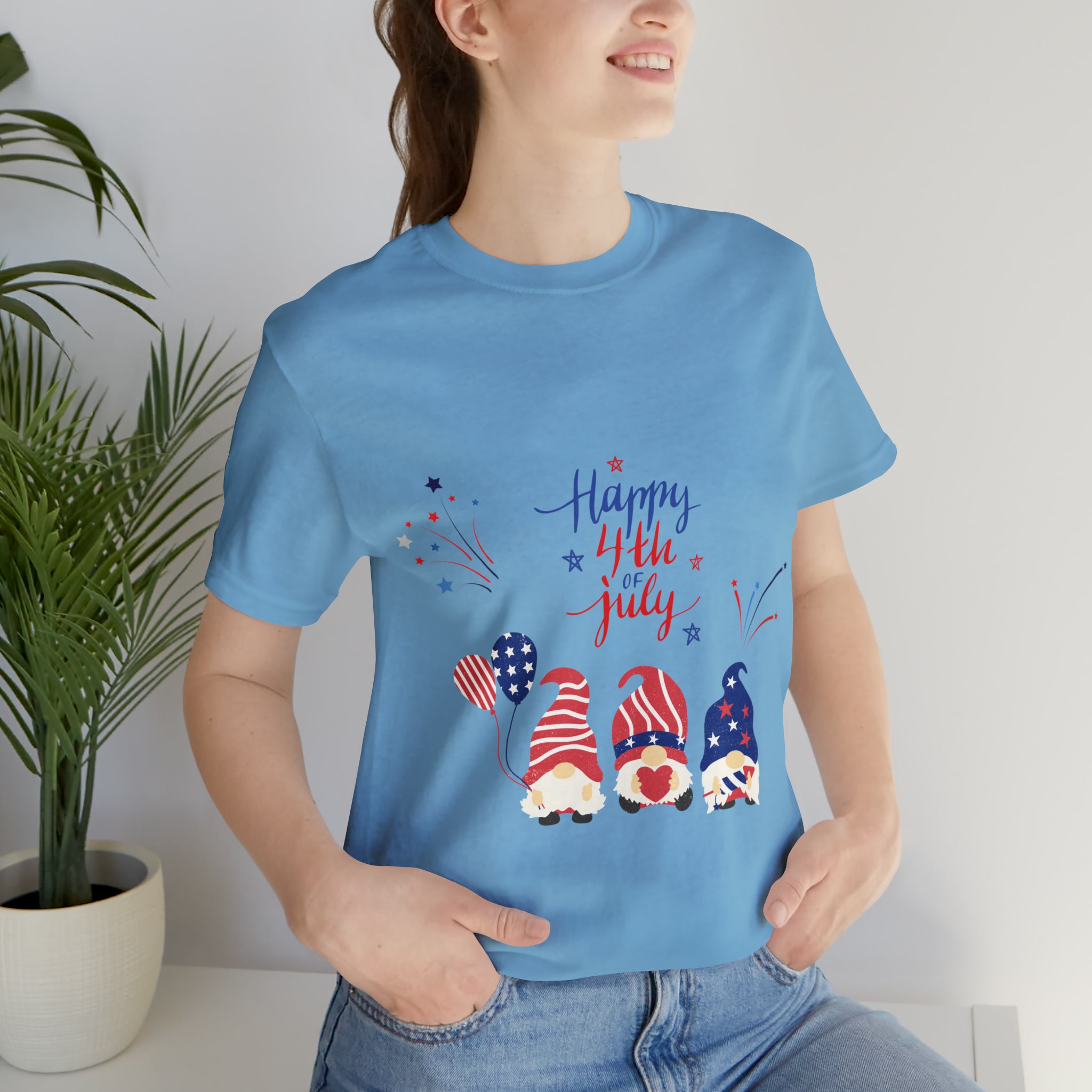 Happy 4th Of July Gnome Unisex Jersey Short Sleeve Tee