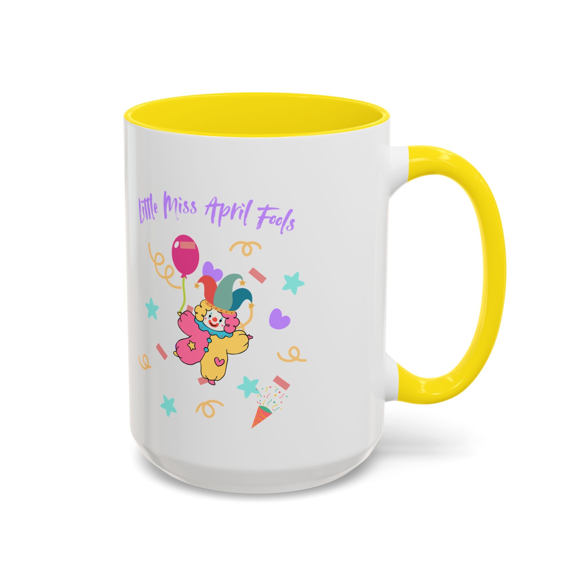 Little Miss April Fool's  Day Accent Coffee Mug - Fun & Whimsical 11oz/15oz