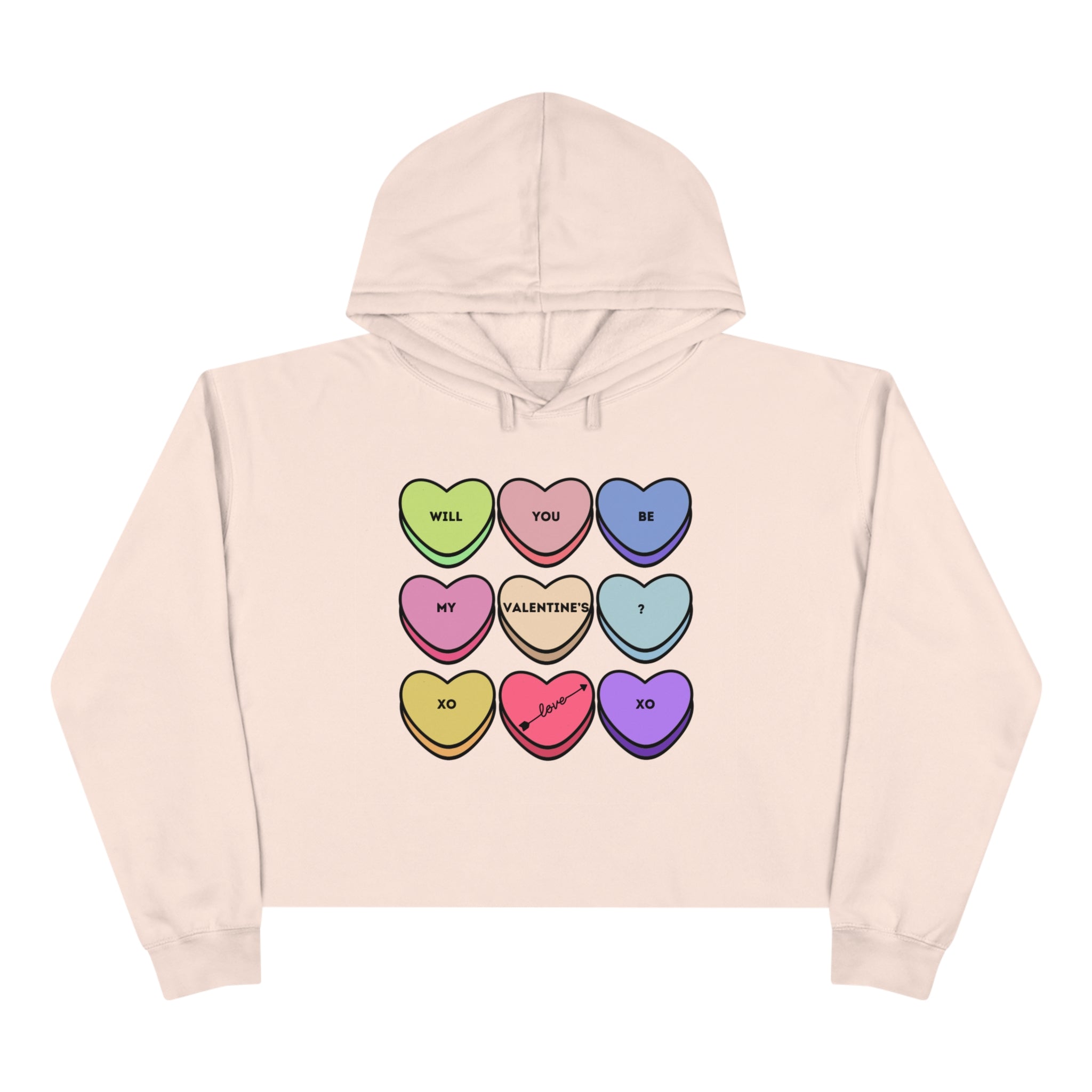 Will You Be My Valentine? Crop Hoodie