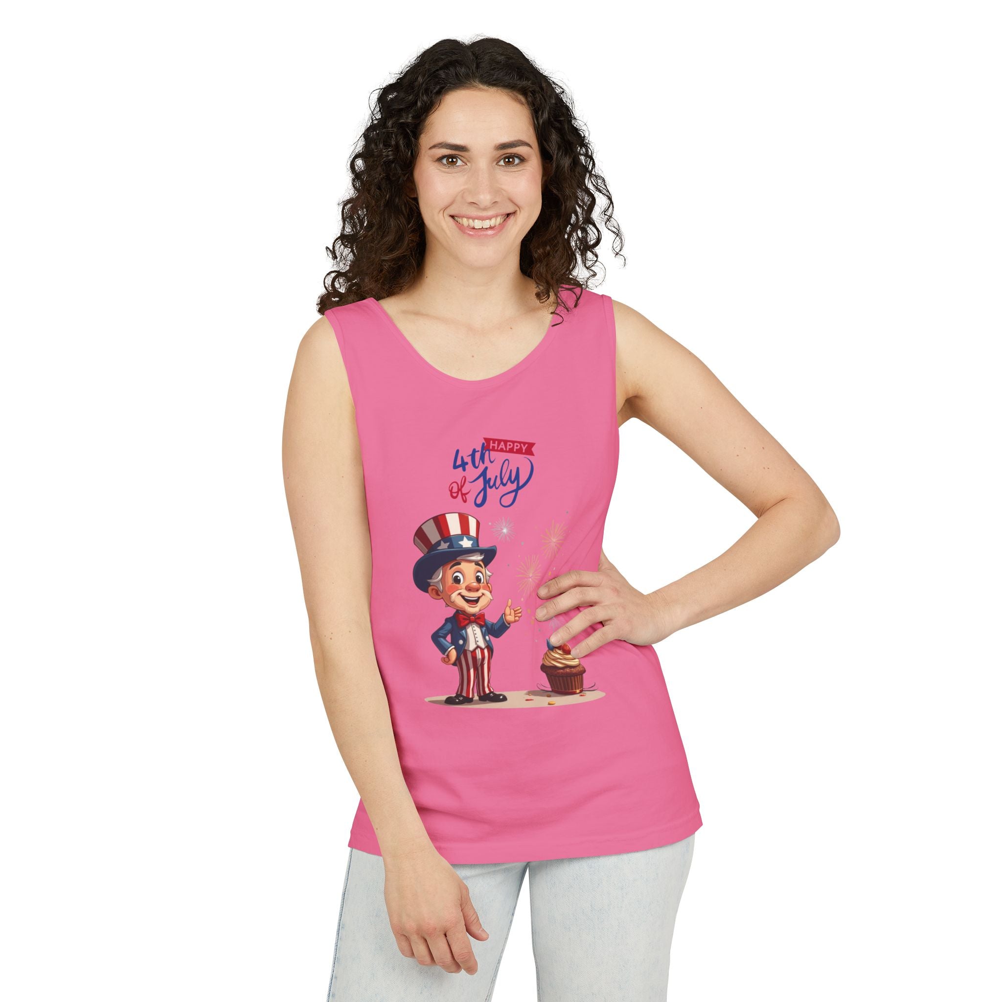Uncle Sam Happy 4th of July Tank Top Unisex Sleeveless Shirt