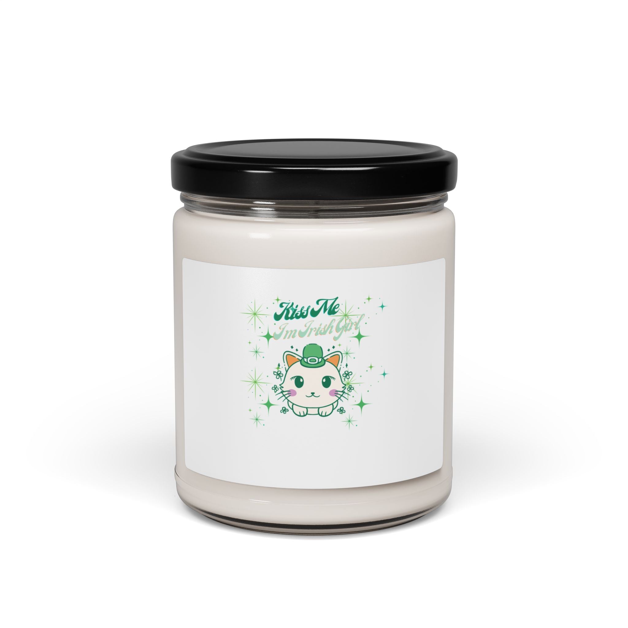 Kiss Me I'm Irish Cat-Themed Aromatherapy Candle