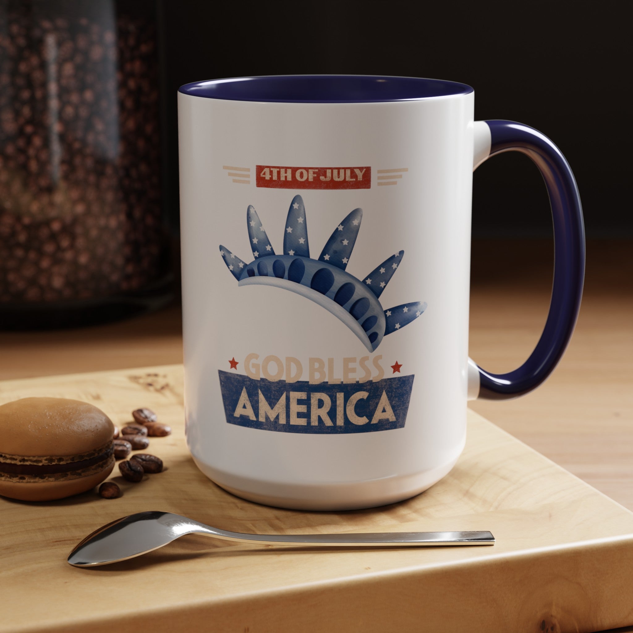 God Bless America Accent Coffee Mug (11, 15oz)