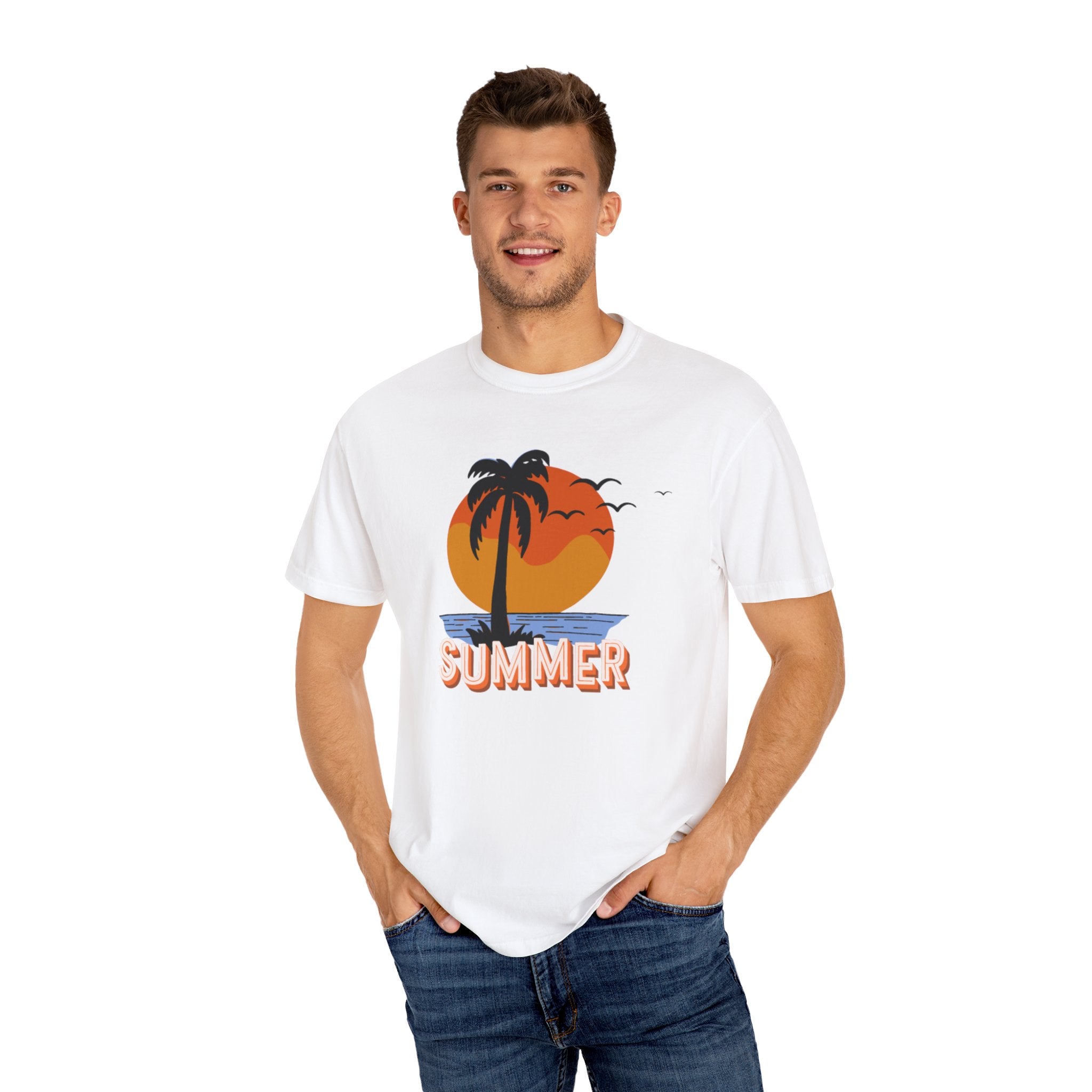 Summer Sunset Unisex Garment-Dyed T-shirt