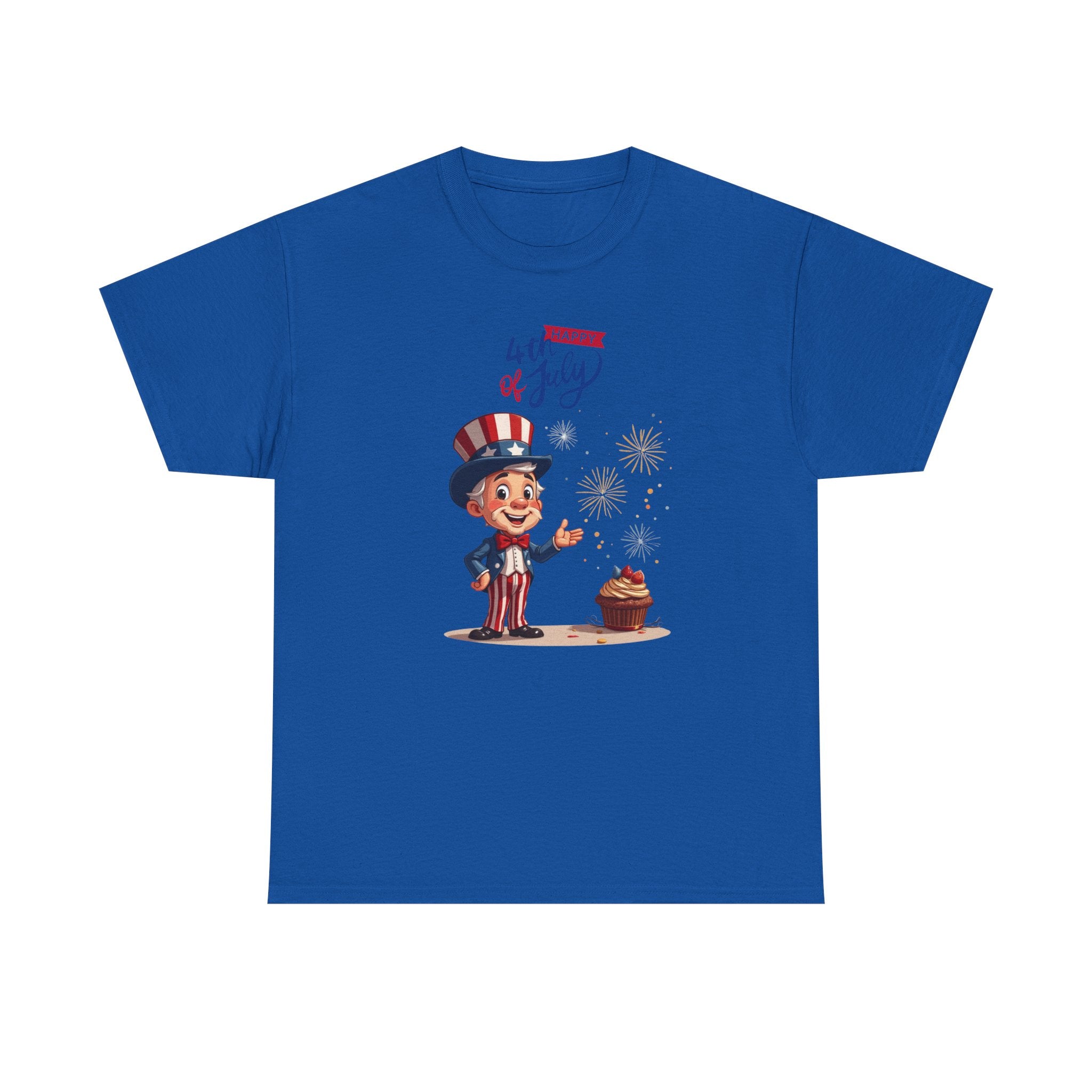 Uncle Sam Tee Happy of July, Unisex Heavy Cotton Shirt