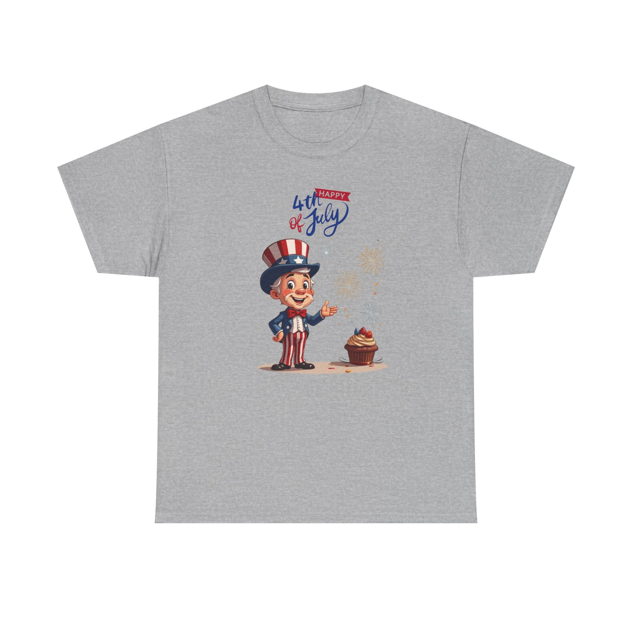 Uncle Sam Tee Happy of July, Unisex Heavy Cotton Shirt