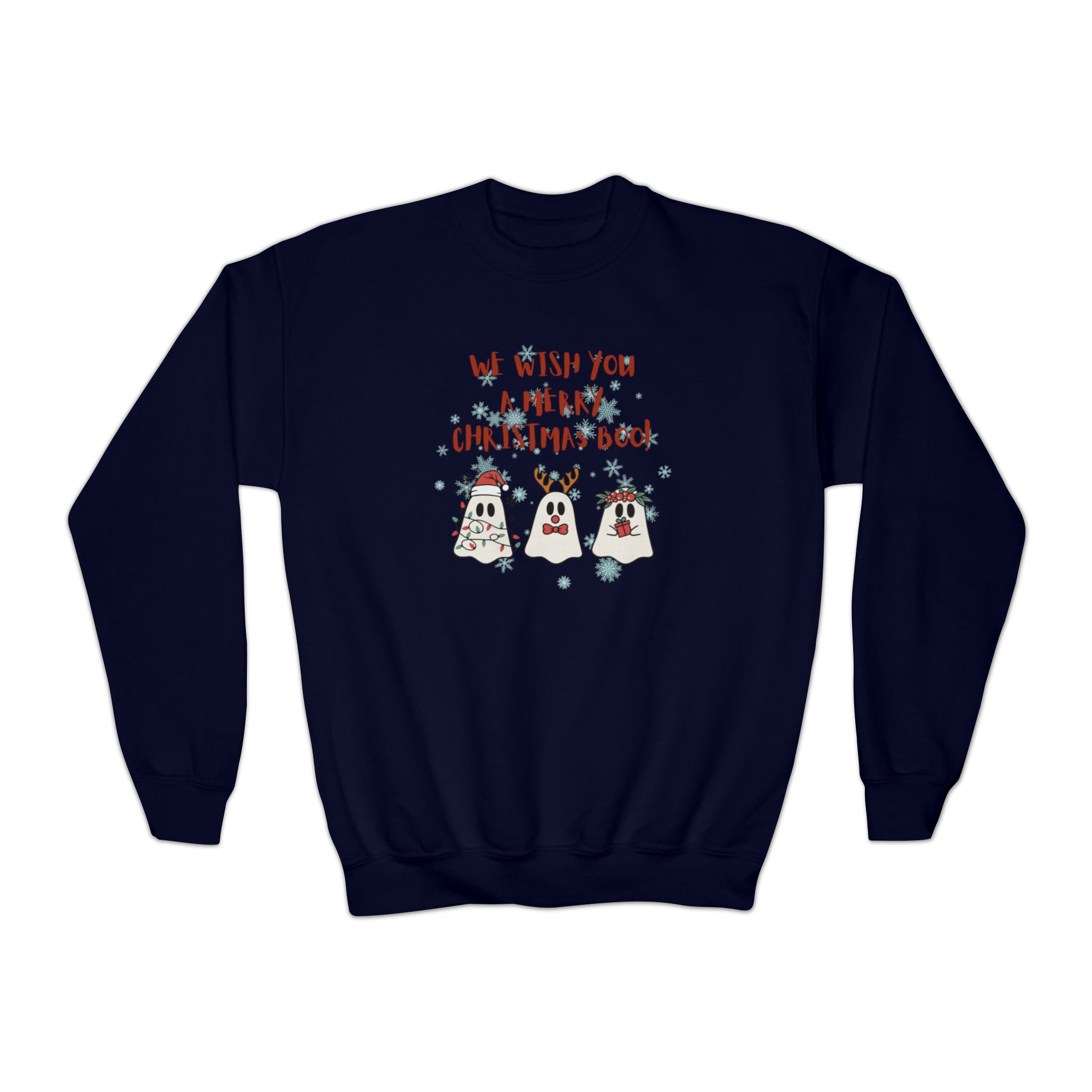We Wish You A Merry Christmas Boo Youth Crewneck Sweatshirt
