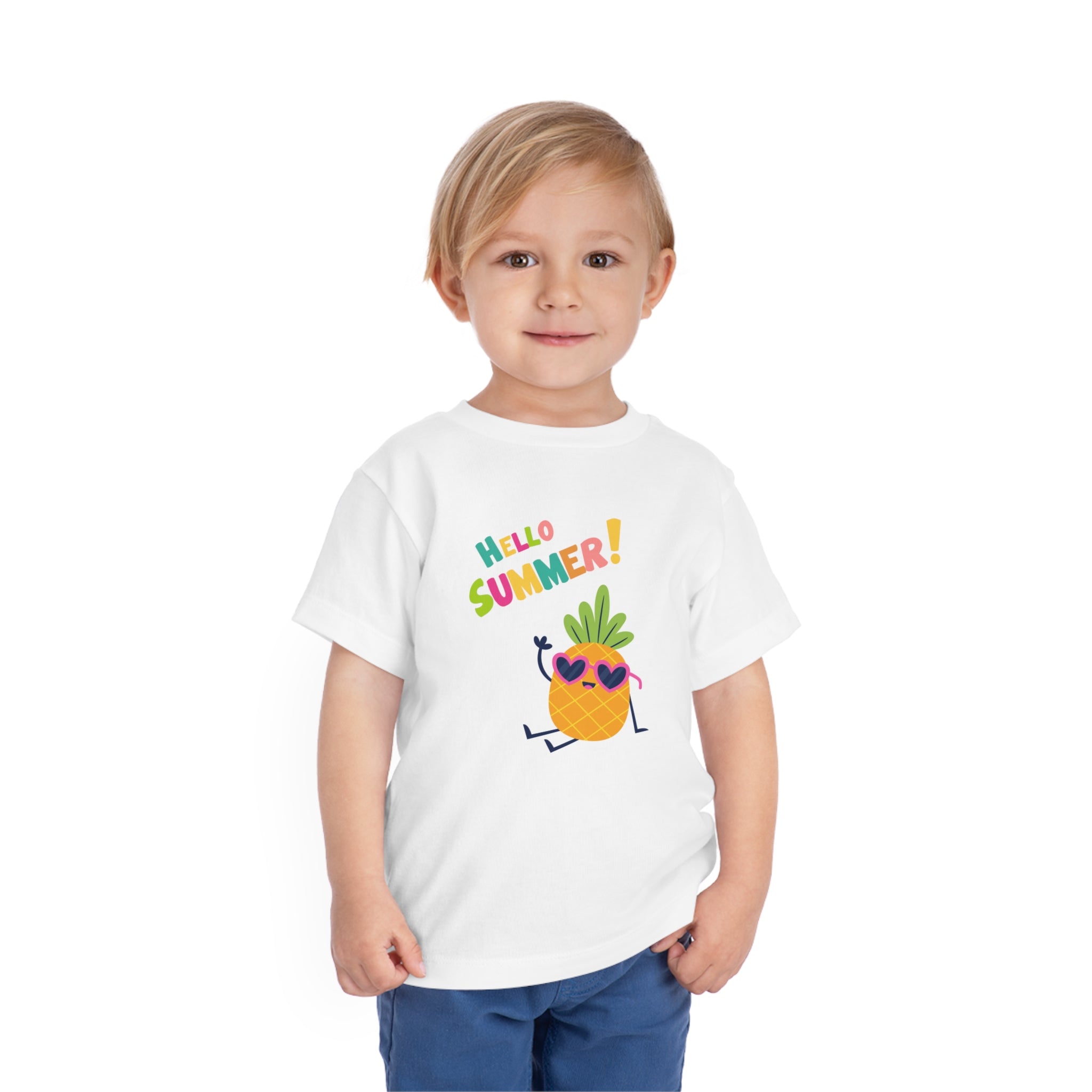 Hello Pineapple Summer Toddler Short Sleeve Tee