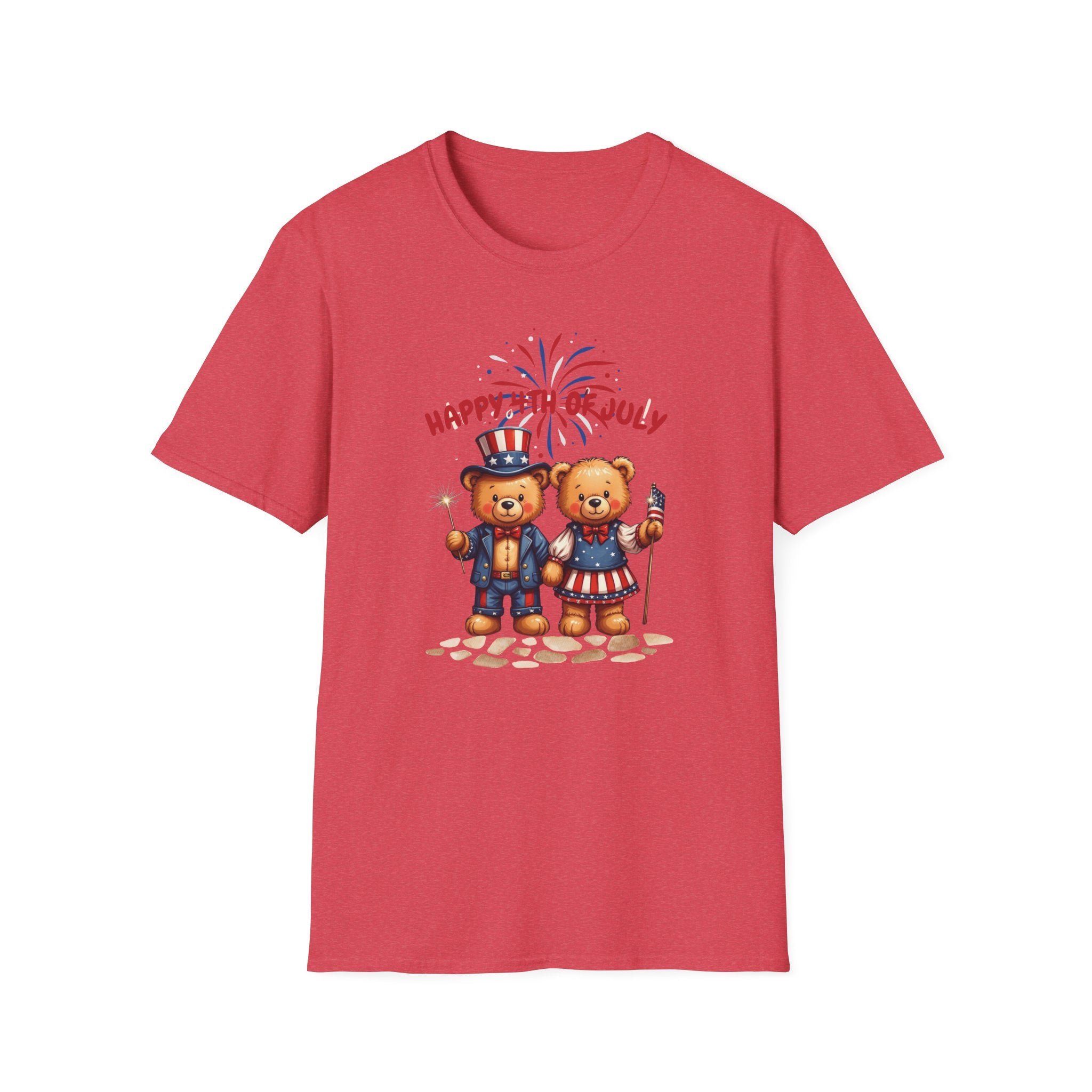 Happy 4th of July Teddy Bear Couple Unisex T-Shirt