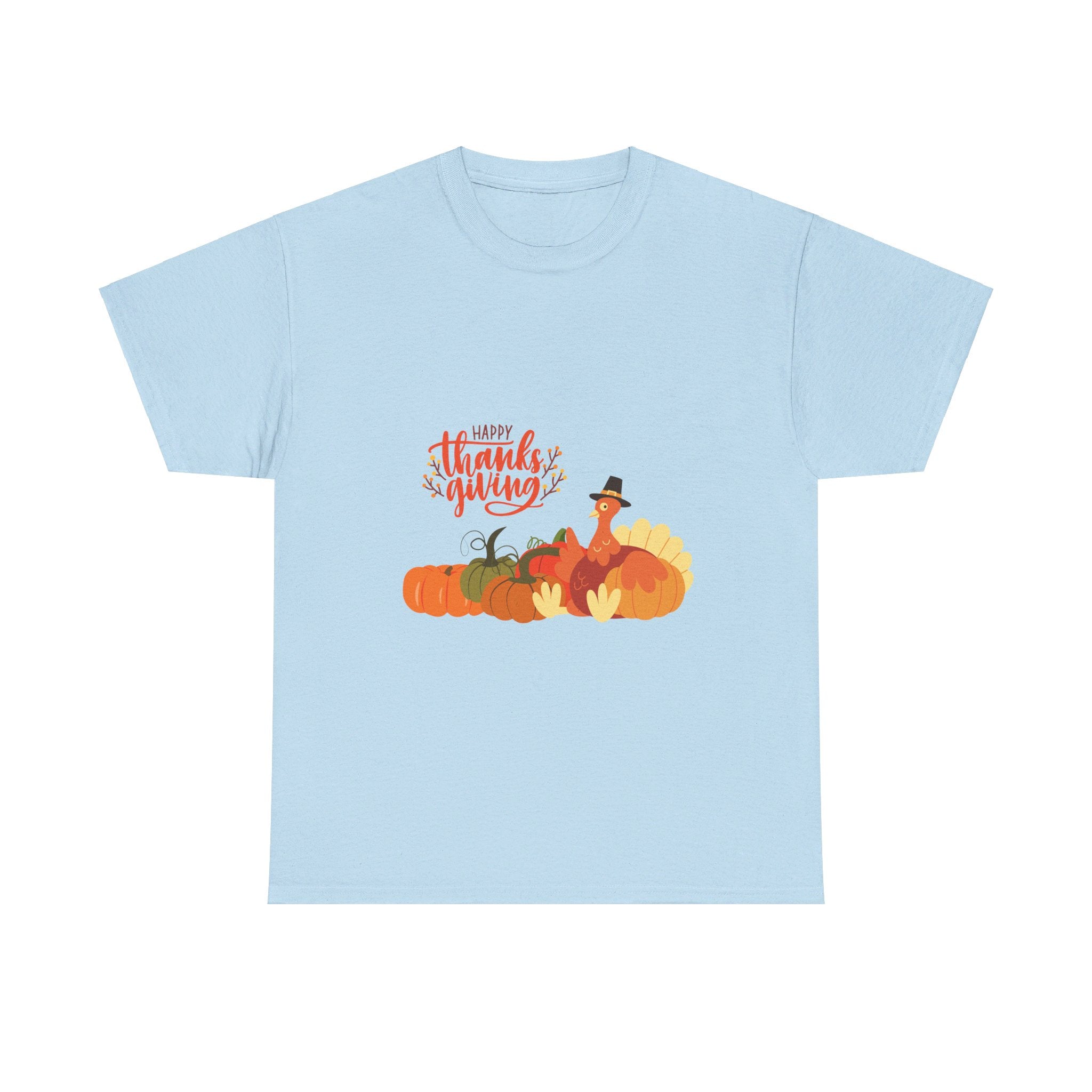 Happy Thanksgiving Turkey Unisex Heavy Cotton Tee