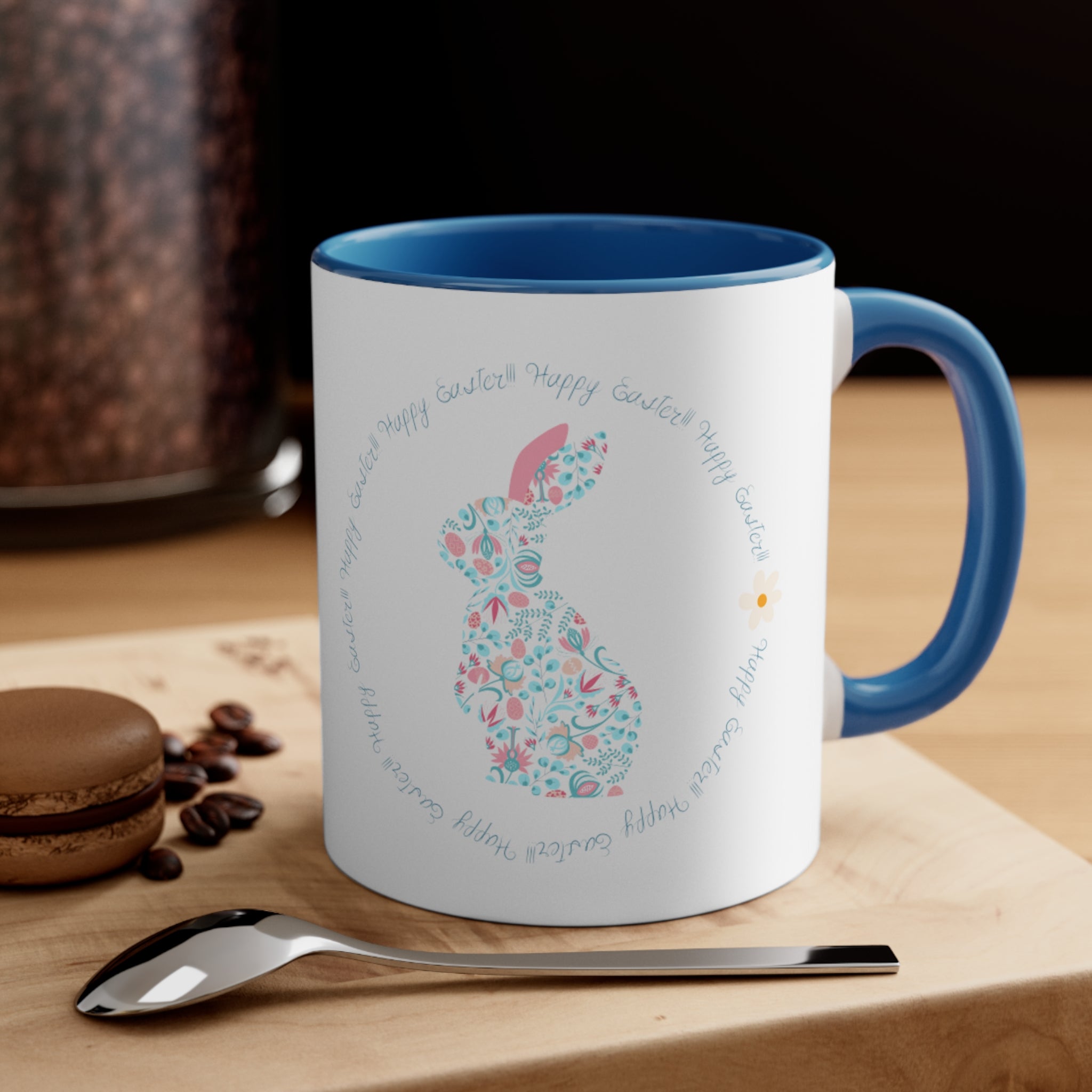 Happy Easter Rabbit Day Accent Coffee Mug, 11oz