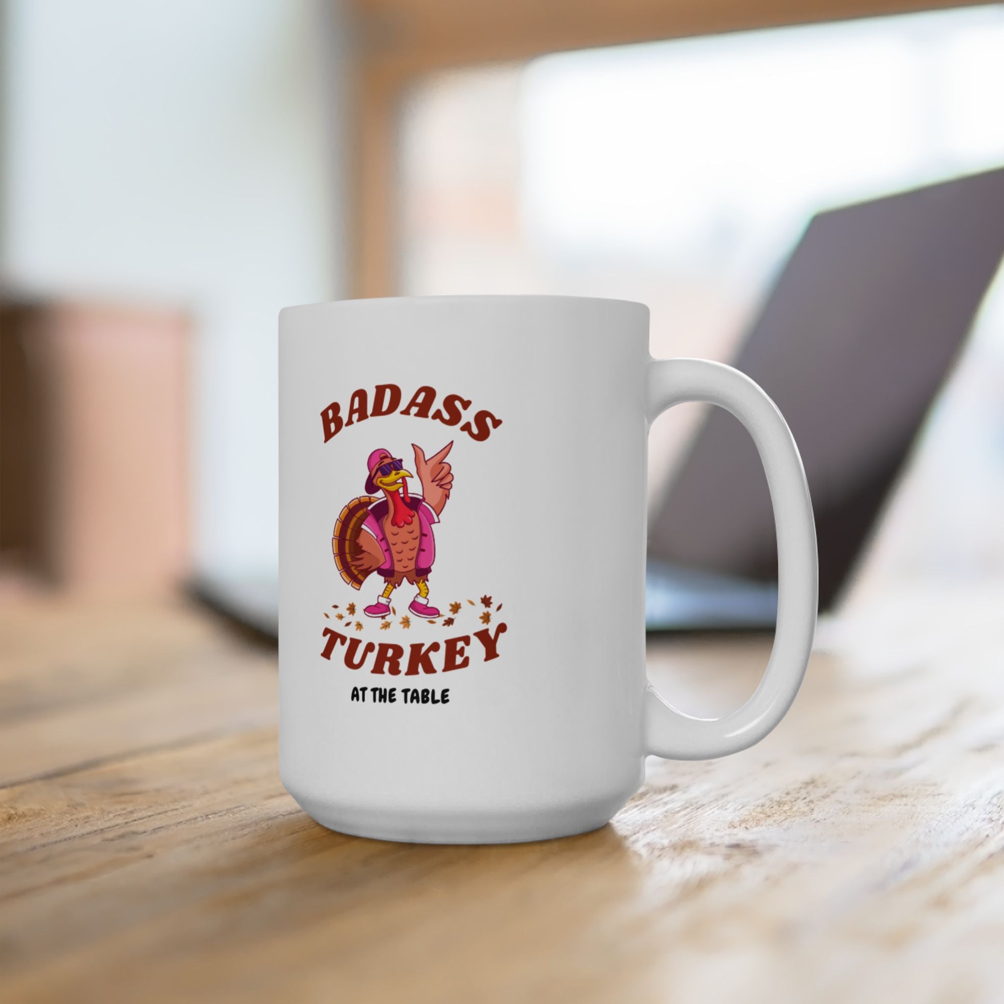 Badass Turkey Ceramic Mug, (11oz, 15oz)