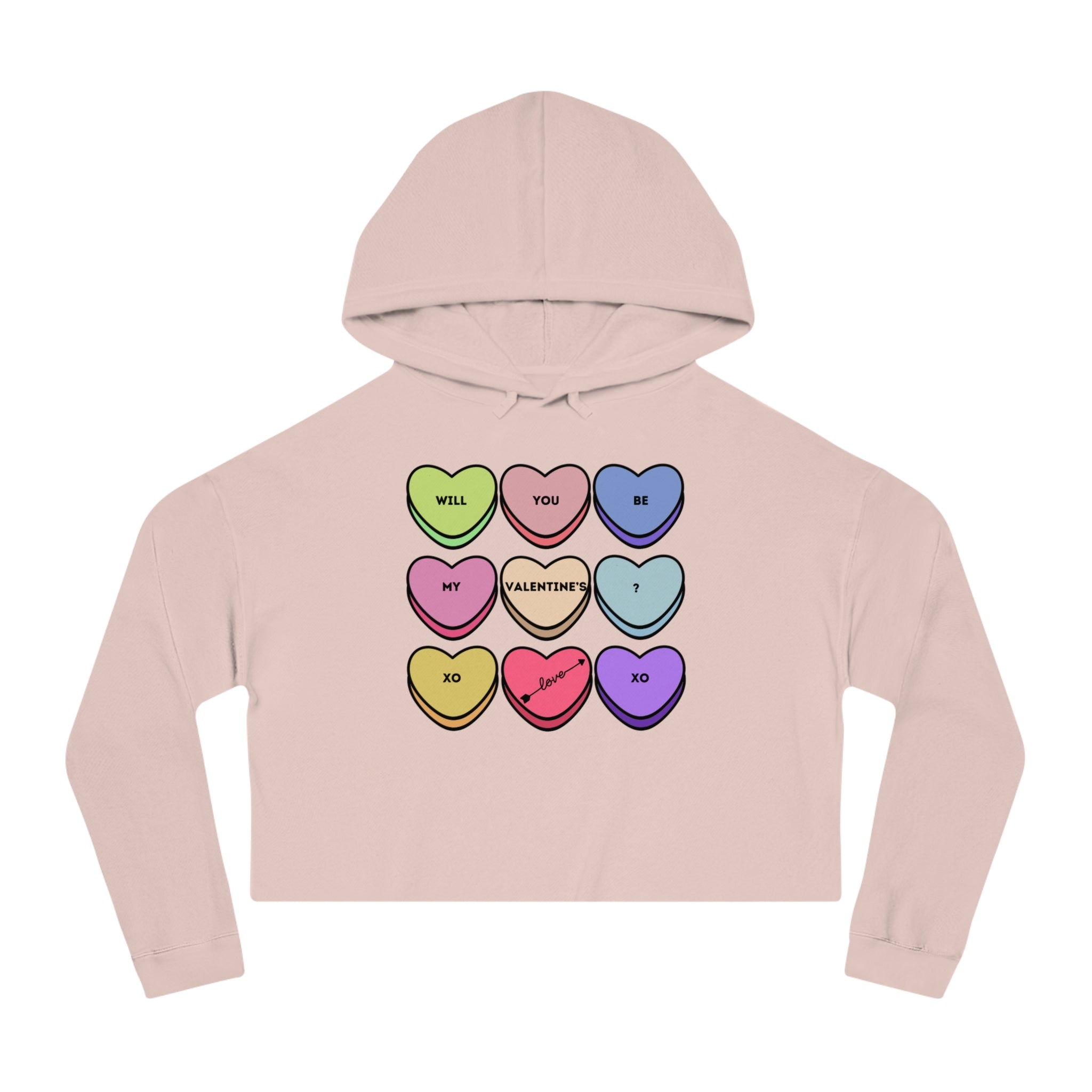 Will You Be My Valentine? Women’s Cropped Hooded Sweatshirt