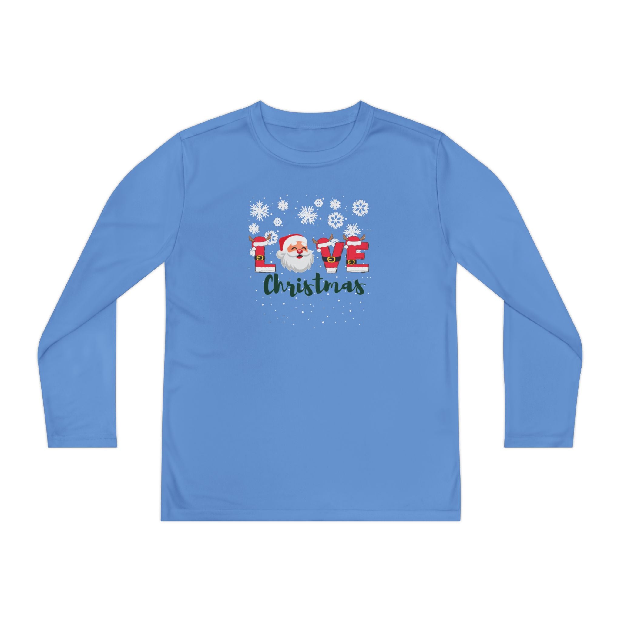 Santa Claus Loves Christmas Youth Long Sleeve Competitor Tee