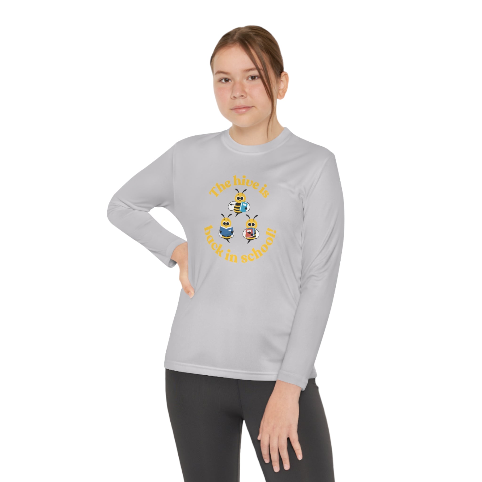 The Hive Is Back In School Youth Long Sleeve Competitor Tee