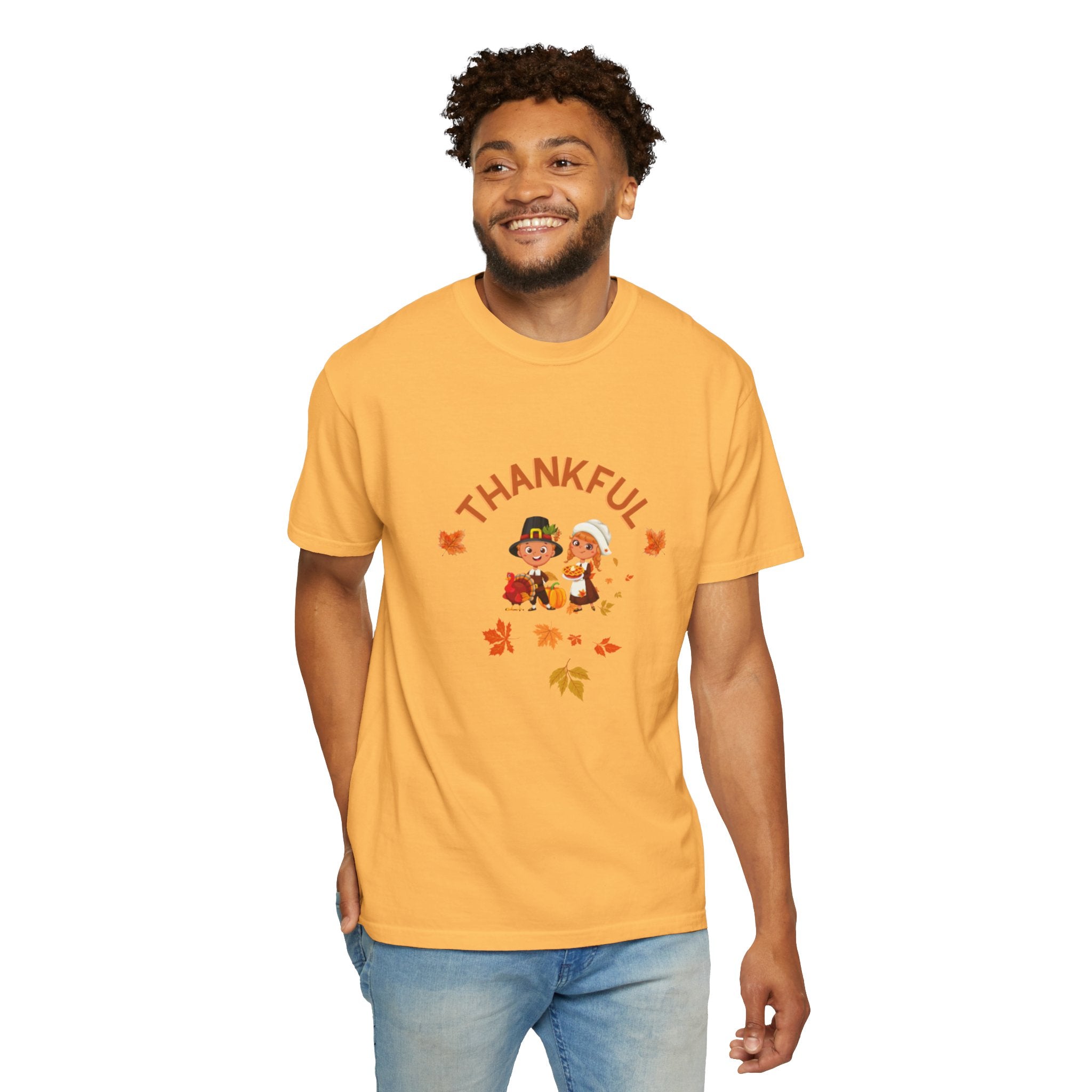 Pilgrims Turkey Day Unisex Garment-Dyed T-shirt