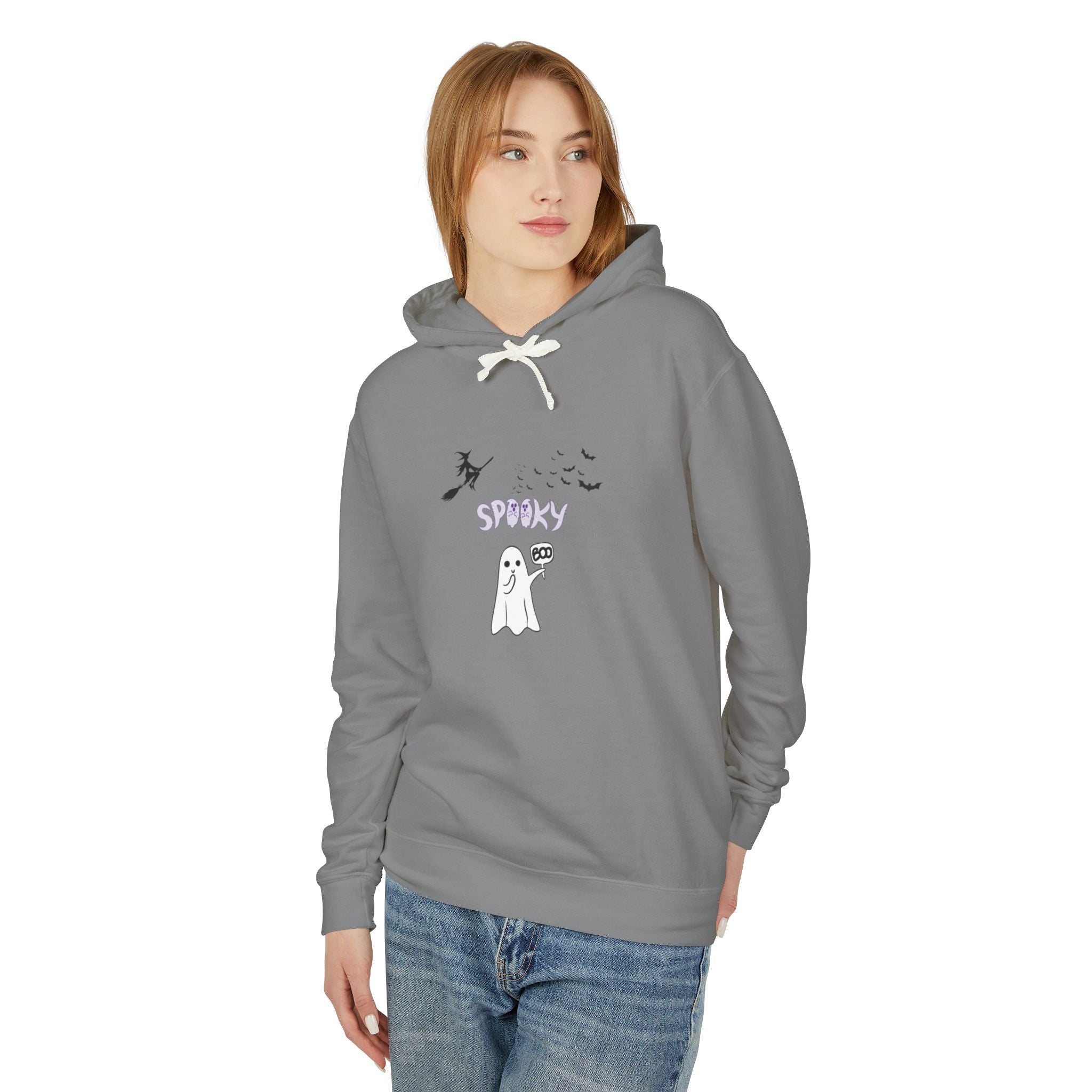 Spooky Boo Unisex Lightweight Hooded Sweatshirt