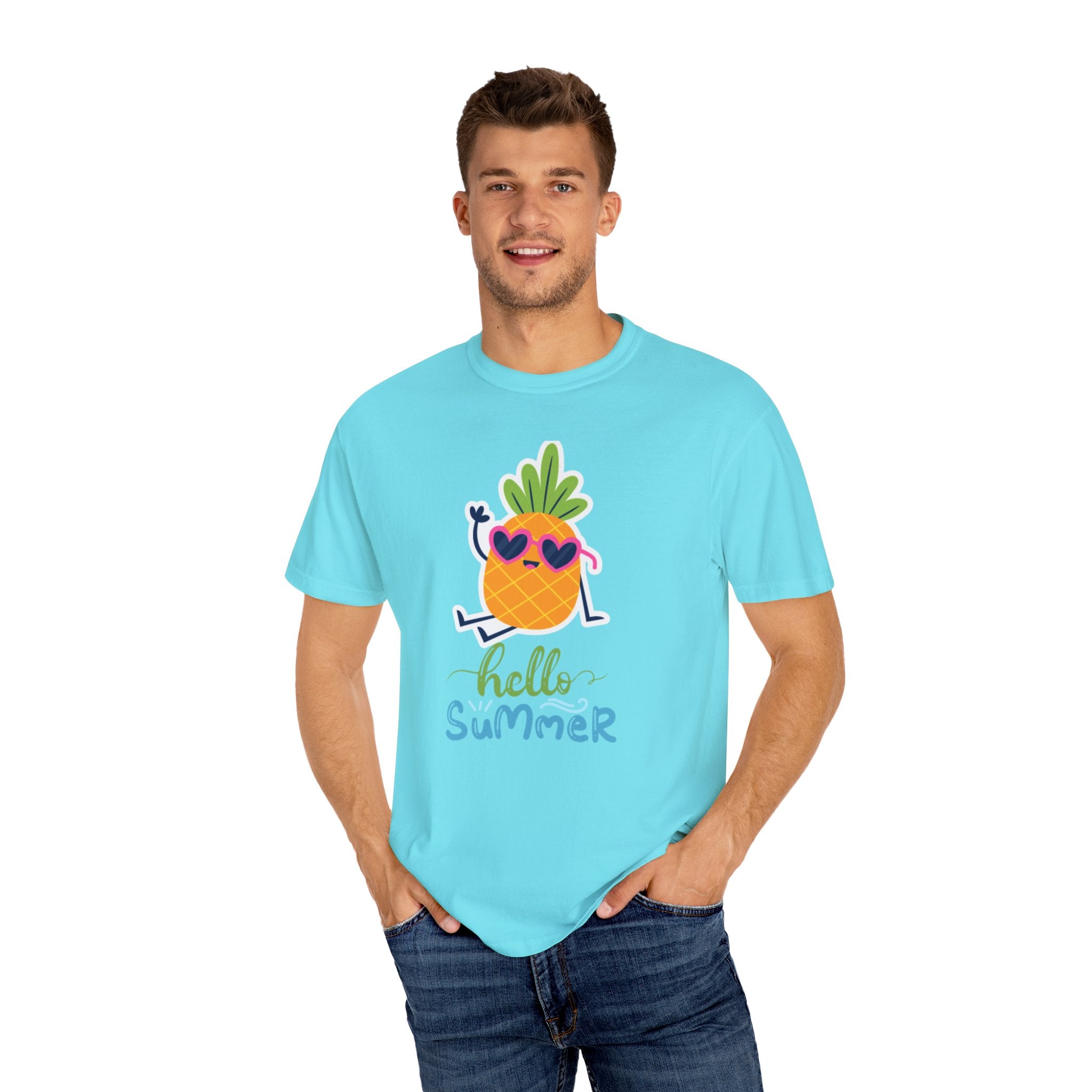 Hello Summer Fun Unisex Garment-Dyed T-shirt