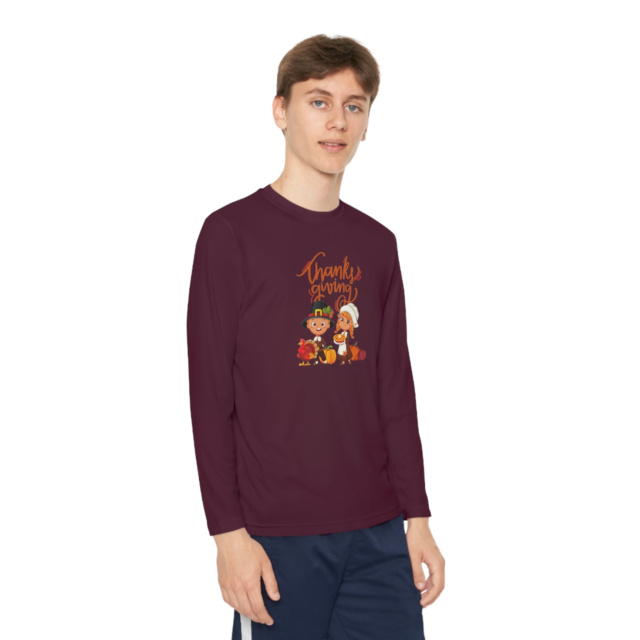 Happy Thanksgiving Youth Long Sleeve Competitor Tee