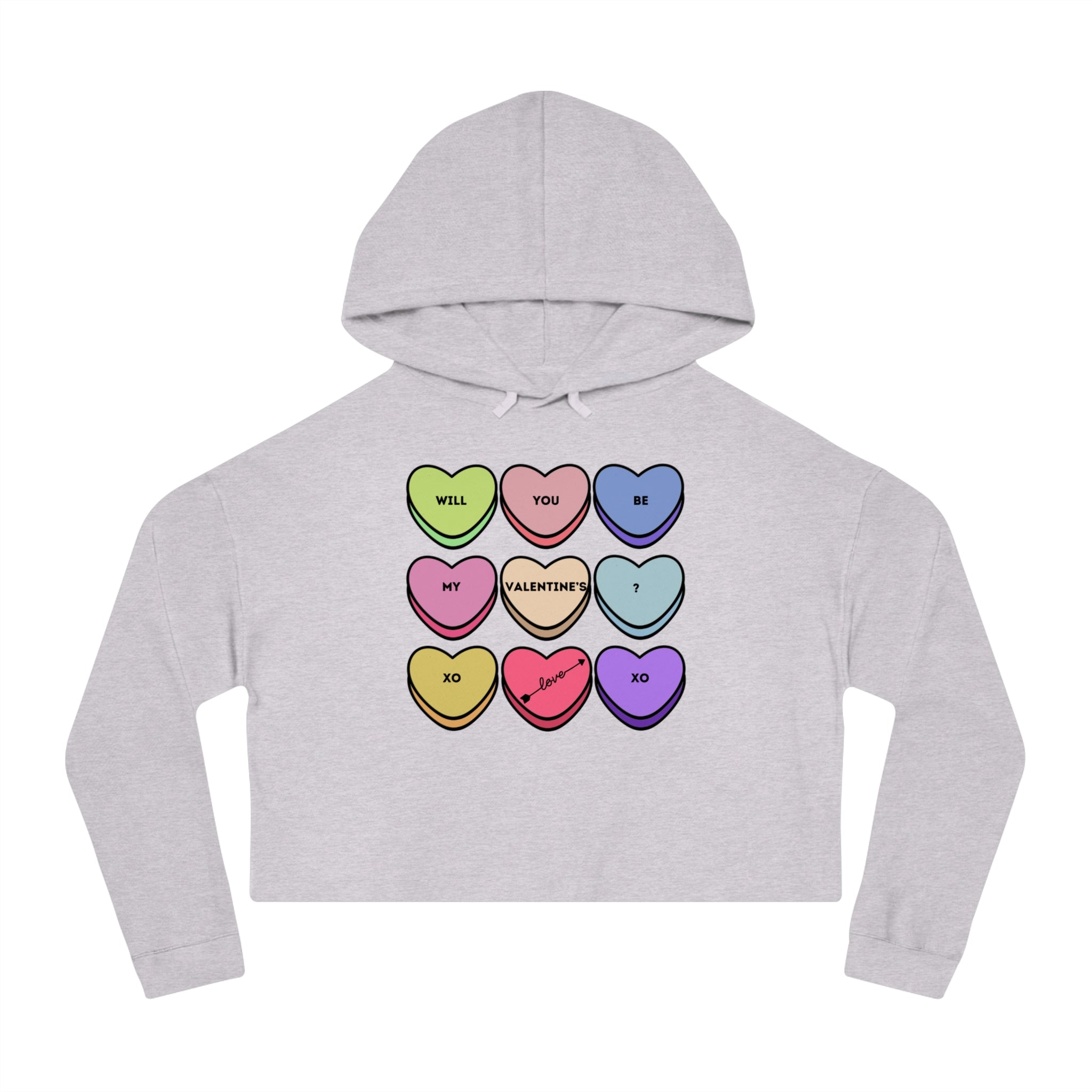 Will You Be My Valentine? Women’s Cropped Hooded Sweatshirt