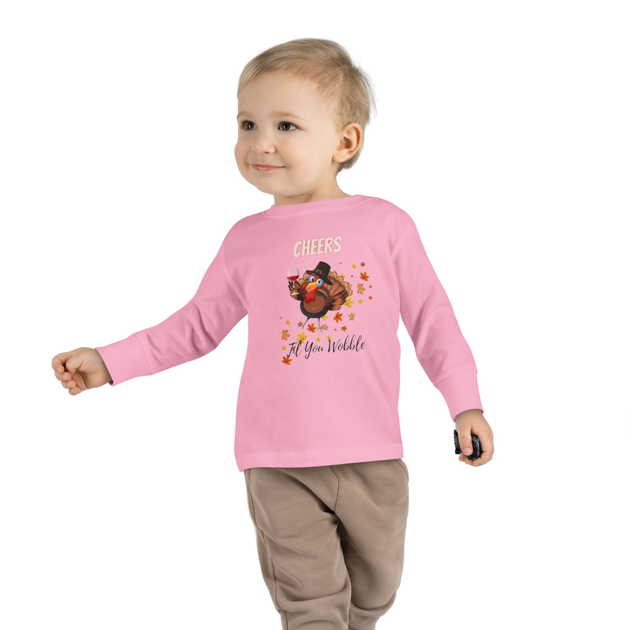 Cheers Til You Wobble Toddler Long Sleeve Tee